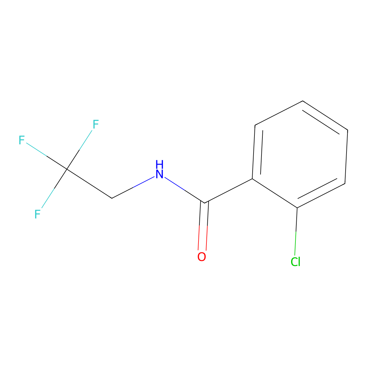 2-chloro-N-(2,2,2-trifluoroethyl)benzamide molecular structure, CAS 1539199-09-1