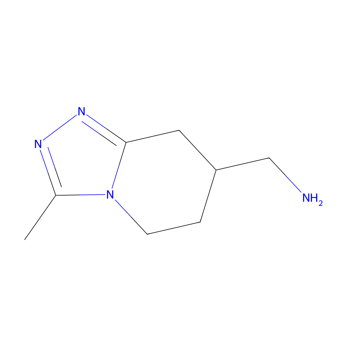 (3-Methyl-5,6,7,8-tetrahydro-[1,2,4]triazolo[4,3-a]pyridin-7-yl)methanamine molecular structure, CAS 1539199-51-3