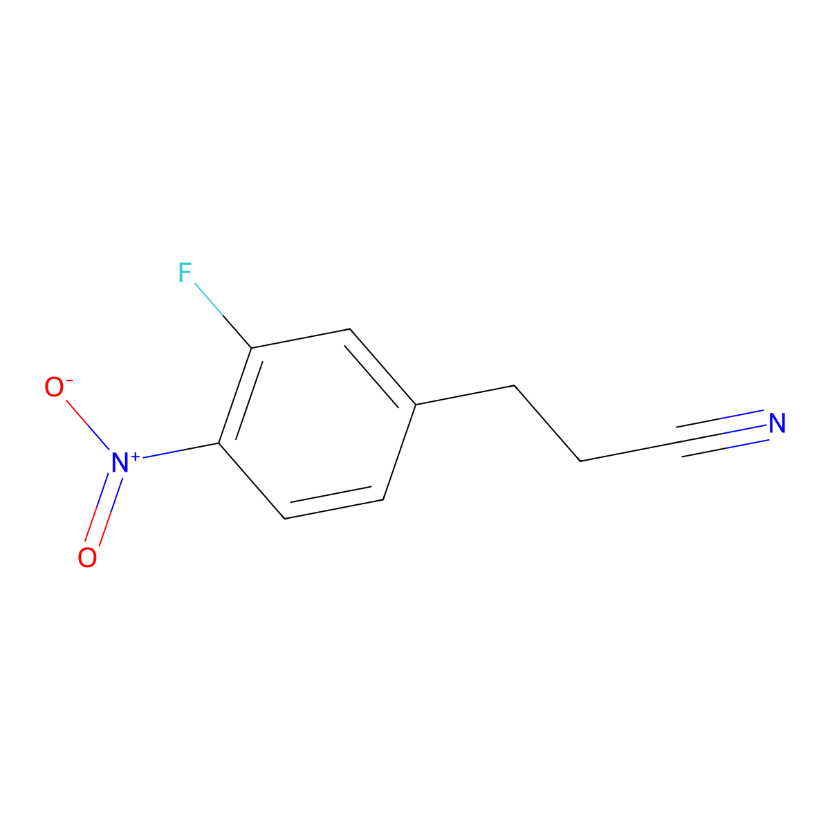 3-(3-Fluoro-4-nitrophenyl)propanenitrile molecular structure, CAS 1539200-71-9