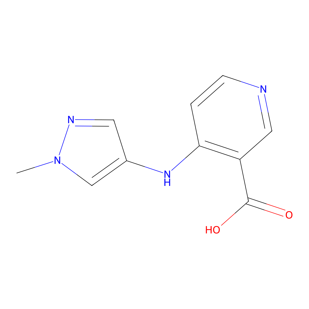 4-[(1-methyl-1H-pyrazol-4-yl)amino]pyridine-3-carboxylic acid molecular structure, CAS 1539209-73-8