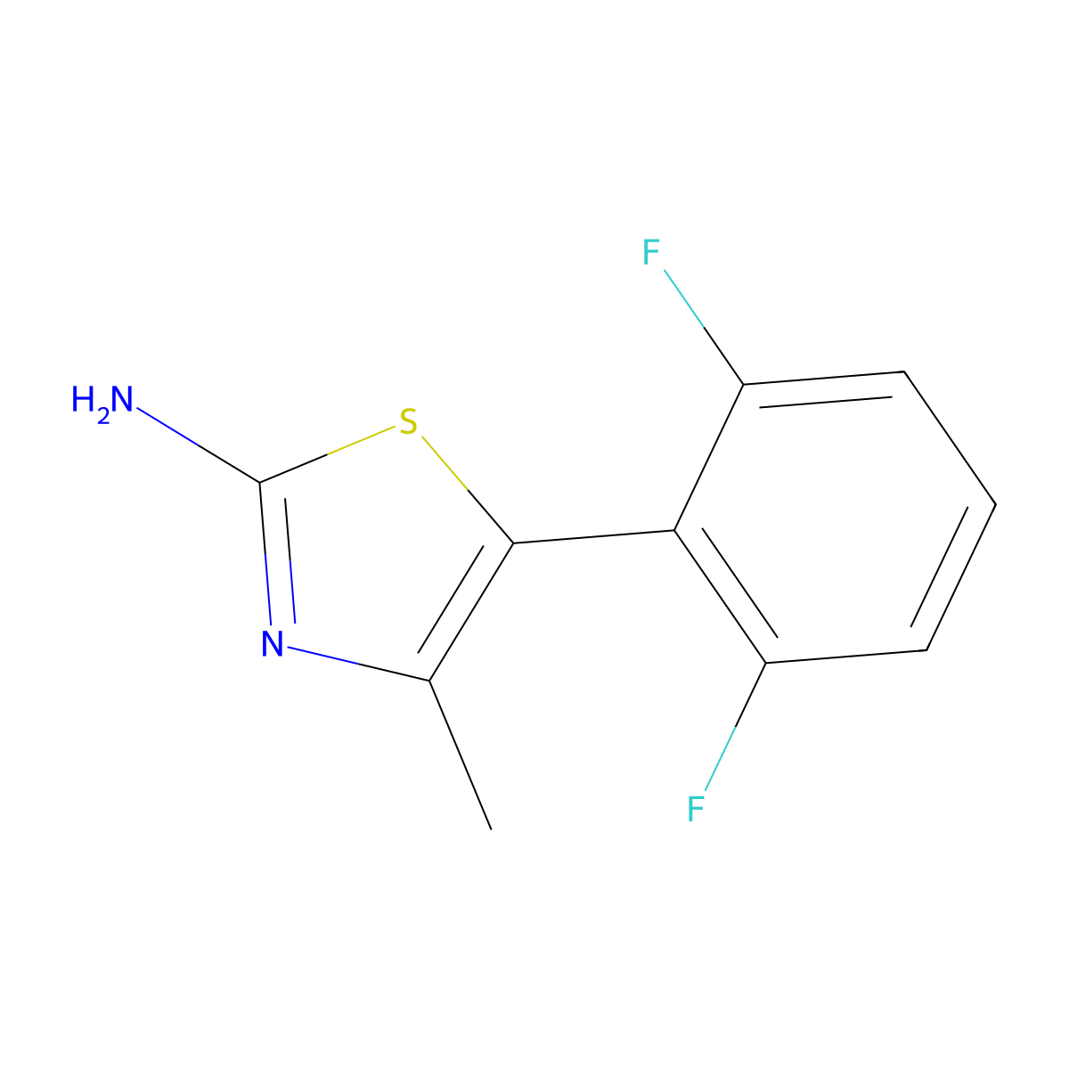 5-(2,6-Difluorophenyl)-4-methyl-1,3-thiazol-2-amine molecular structure, CAS 1539215-49-0