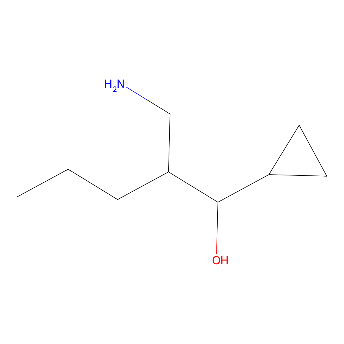 2-(Aminomethyl)-1-cyclopropylpentan-1-ol molecular structure, CAS 1539219-87-8