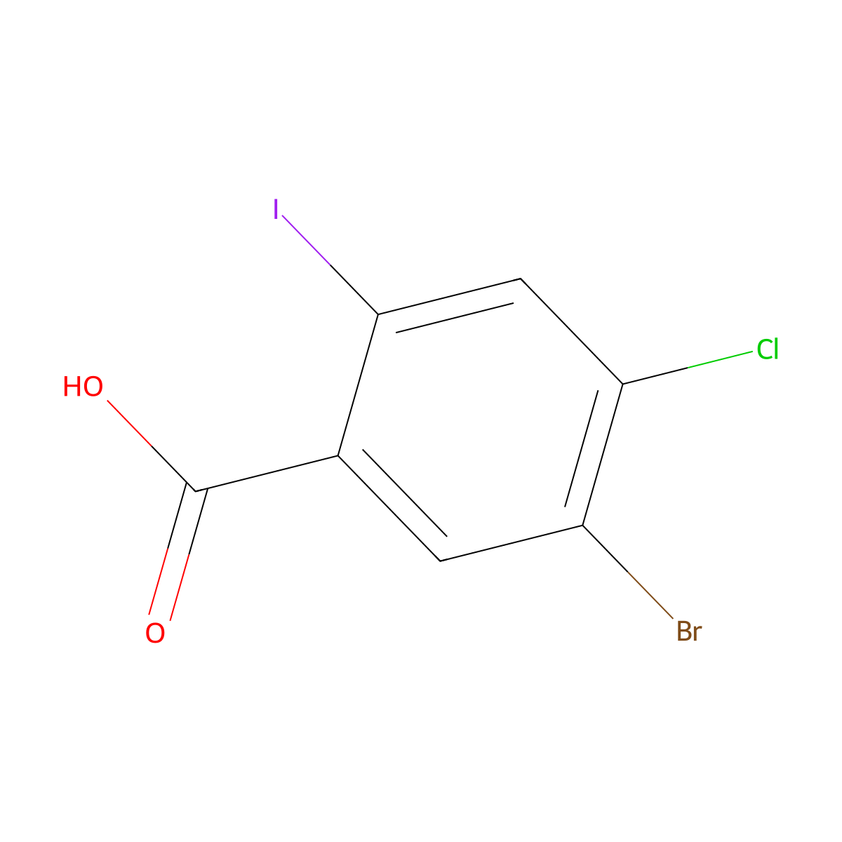 5-Bromo-4-chloro-2-iodobenzoic acid molecular structure, CAS 1539228-96-0