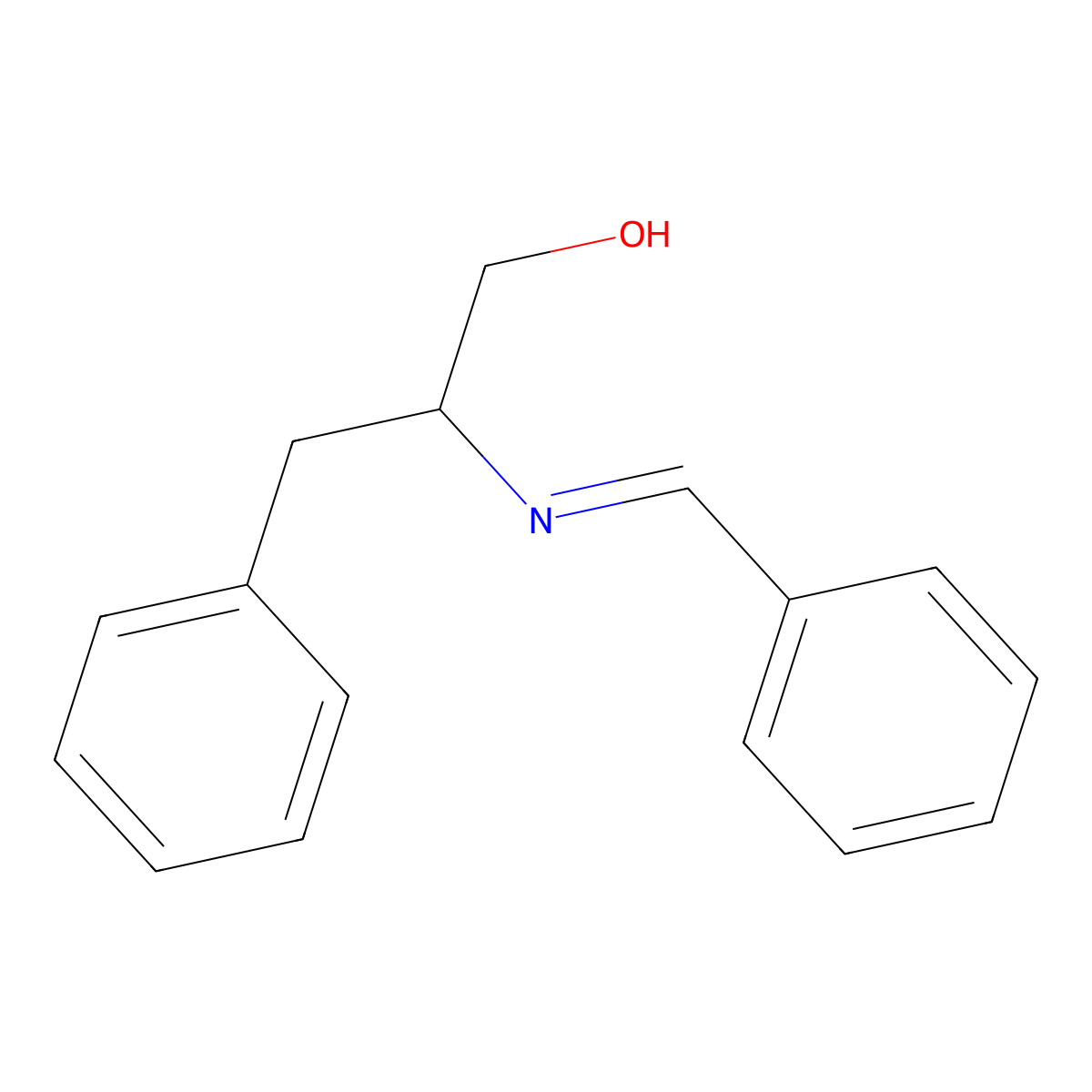 (S)-2-(Benzylideneamino)-3-phenylpropan-1-ol molecular structure, CAS 153924-59-5
