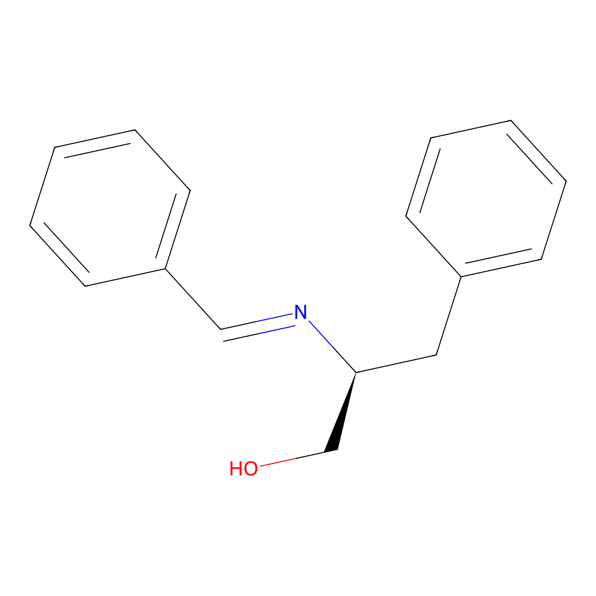 (S)-2-(Benzylideneamino)-3-phenylpropan-1-ol molecular structure, CAS 153924-59-5