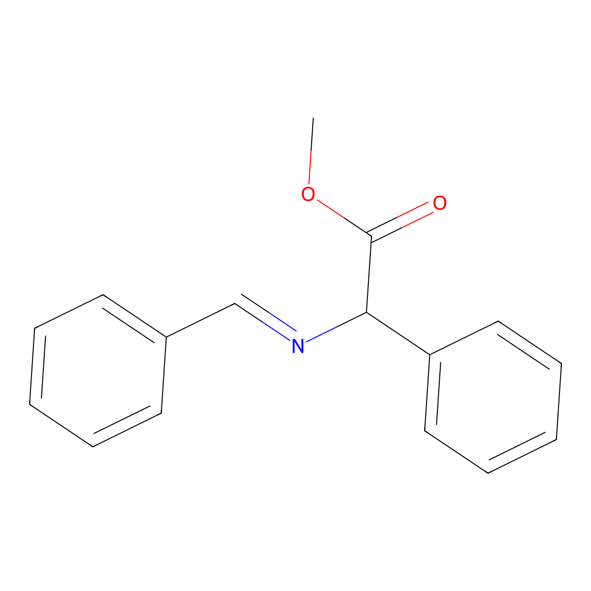 Methyl 2-phenyl-2-[(phenylmethylene)amino]acetate molecular structure, CAS 153924-62-0