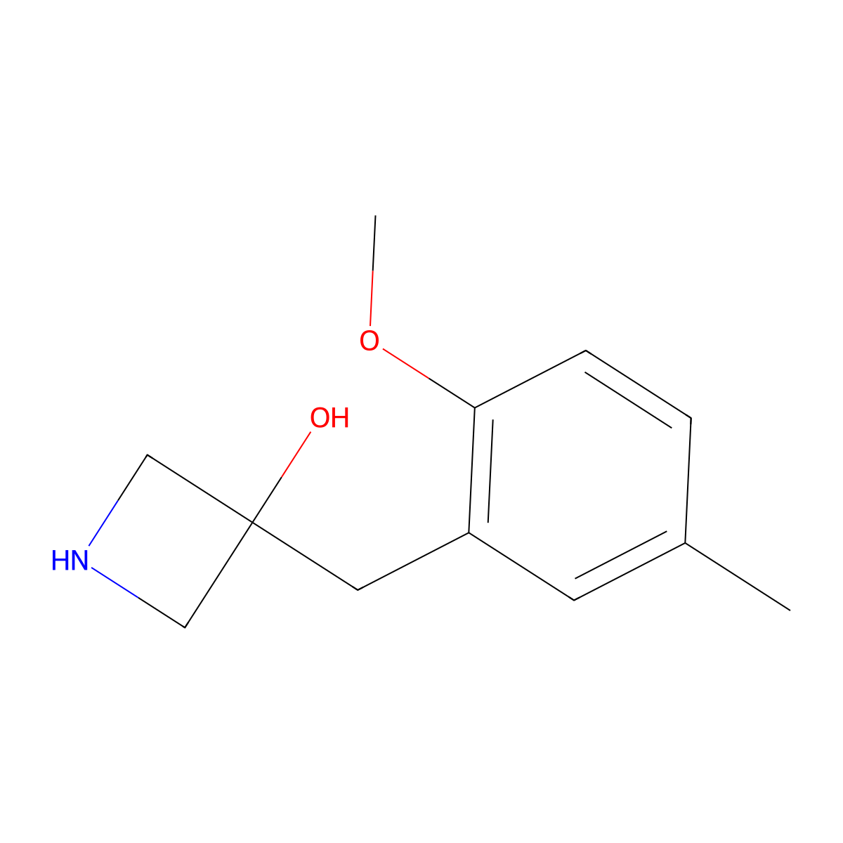 3-(2-Methoxy-5-methylbenzyl)azetidin-3-ol molecular structure, CAS 1539254-24-4