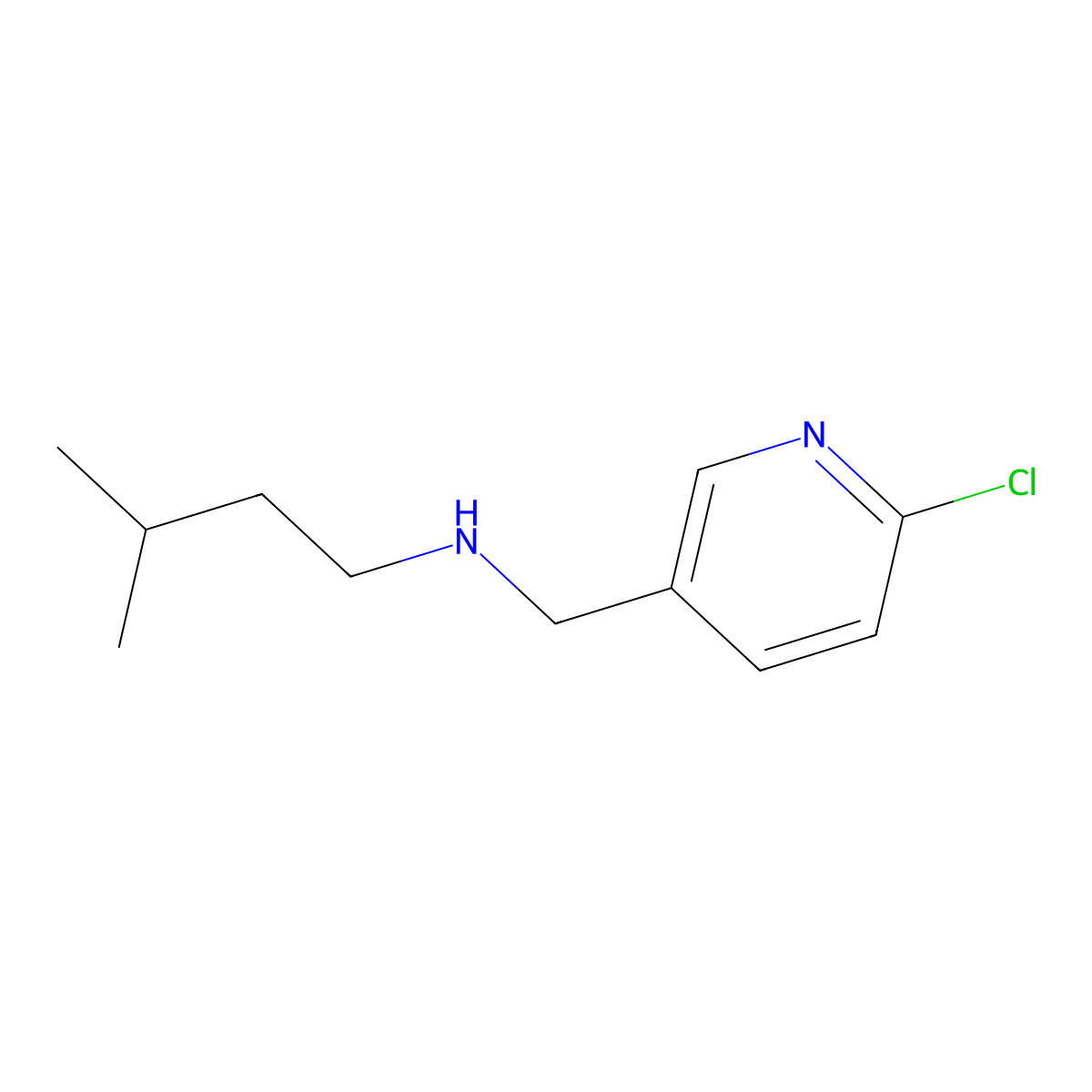 [(6-Chloropyridin-3-yl)methyl](3-methylbutyl)amine molecular structure, CAS 1539256-71-7