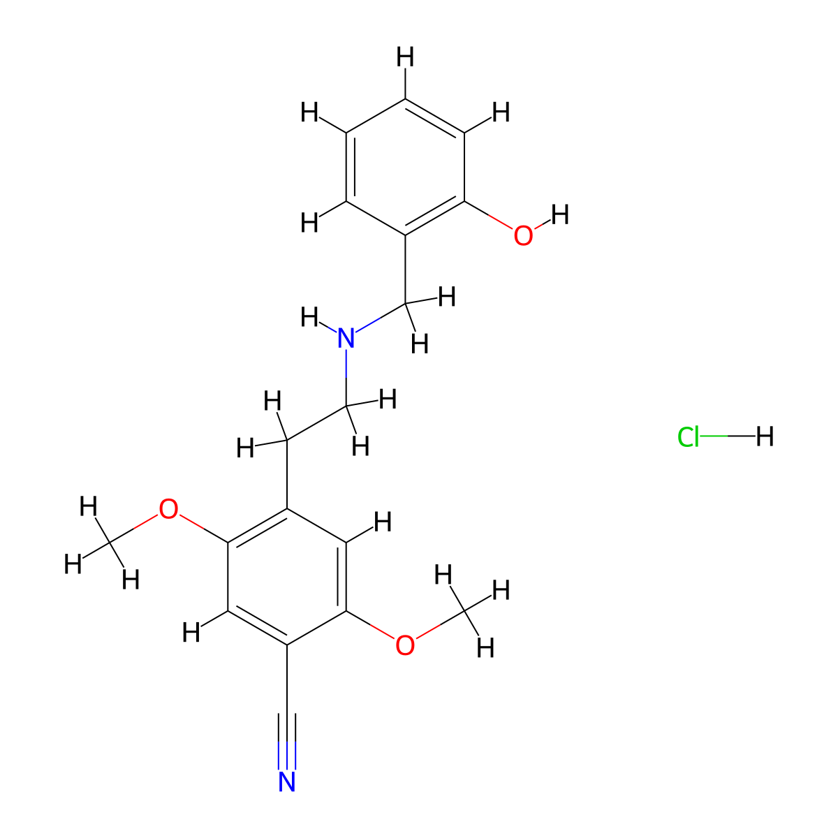 NBOH-2C-CN hydrochloride molecular structure, CAS 1539266-32-4