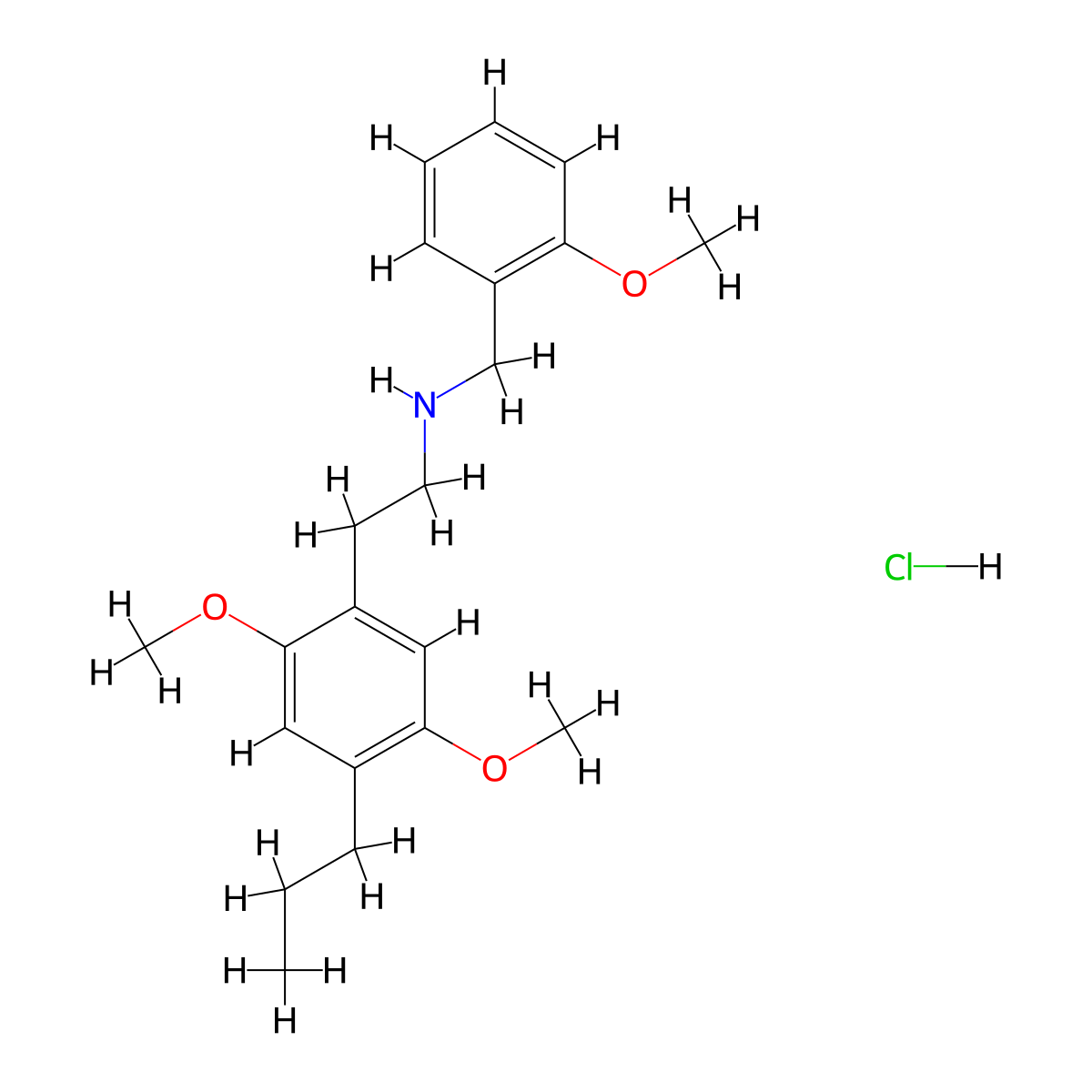 25P-Nbome hydrochloride molecular structure, CAS 1539266-43-7