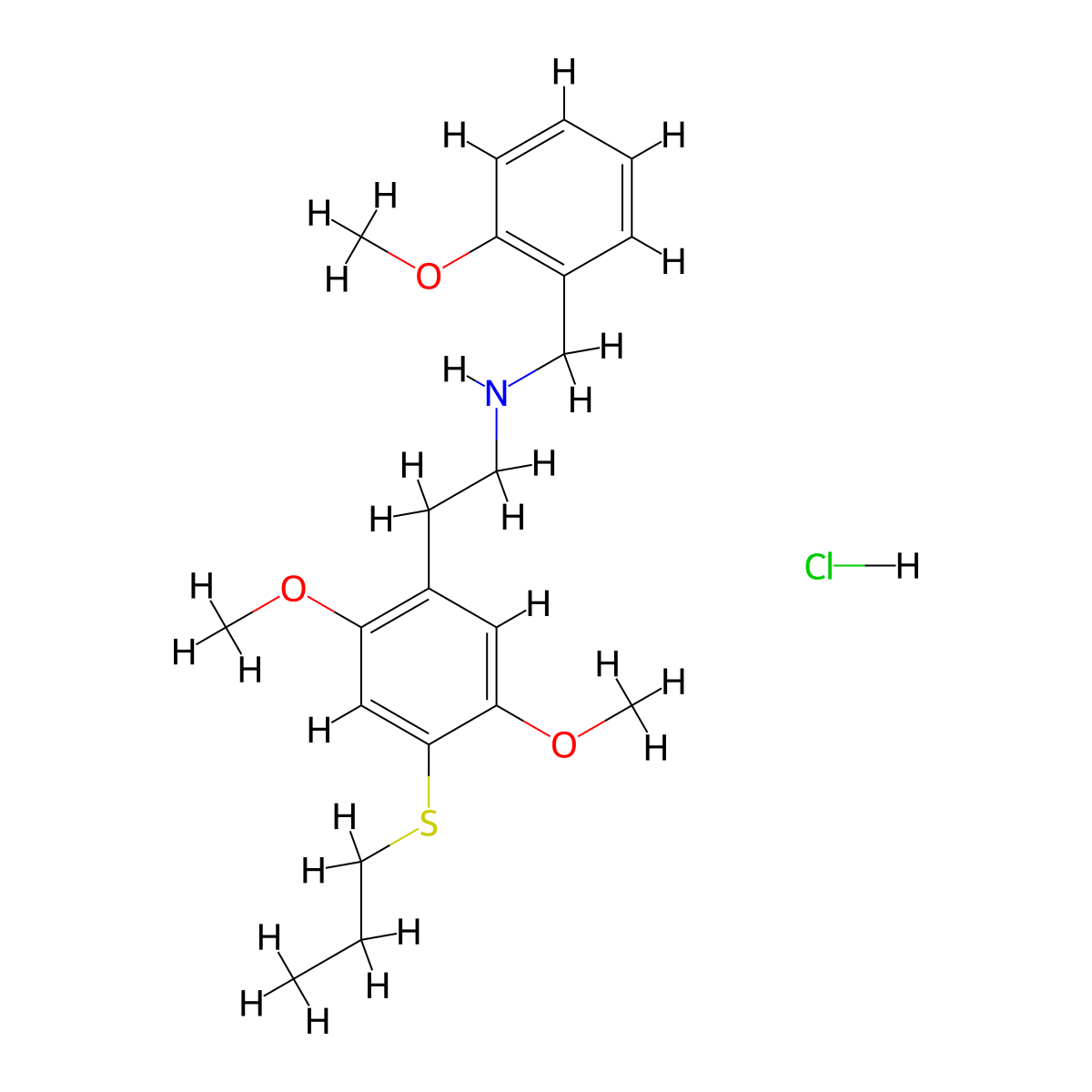 25T7-NBOMeHydrochloride molecular structure, CAS 1539266-55-1