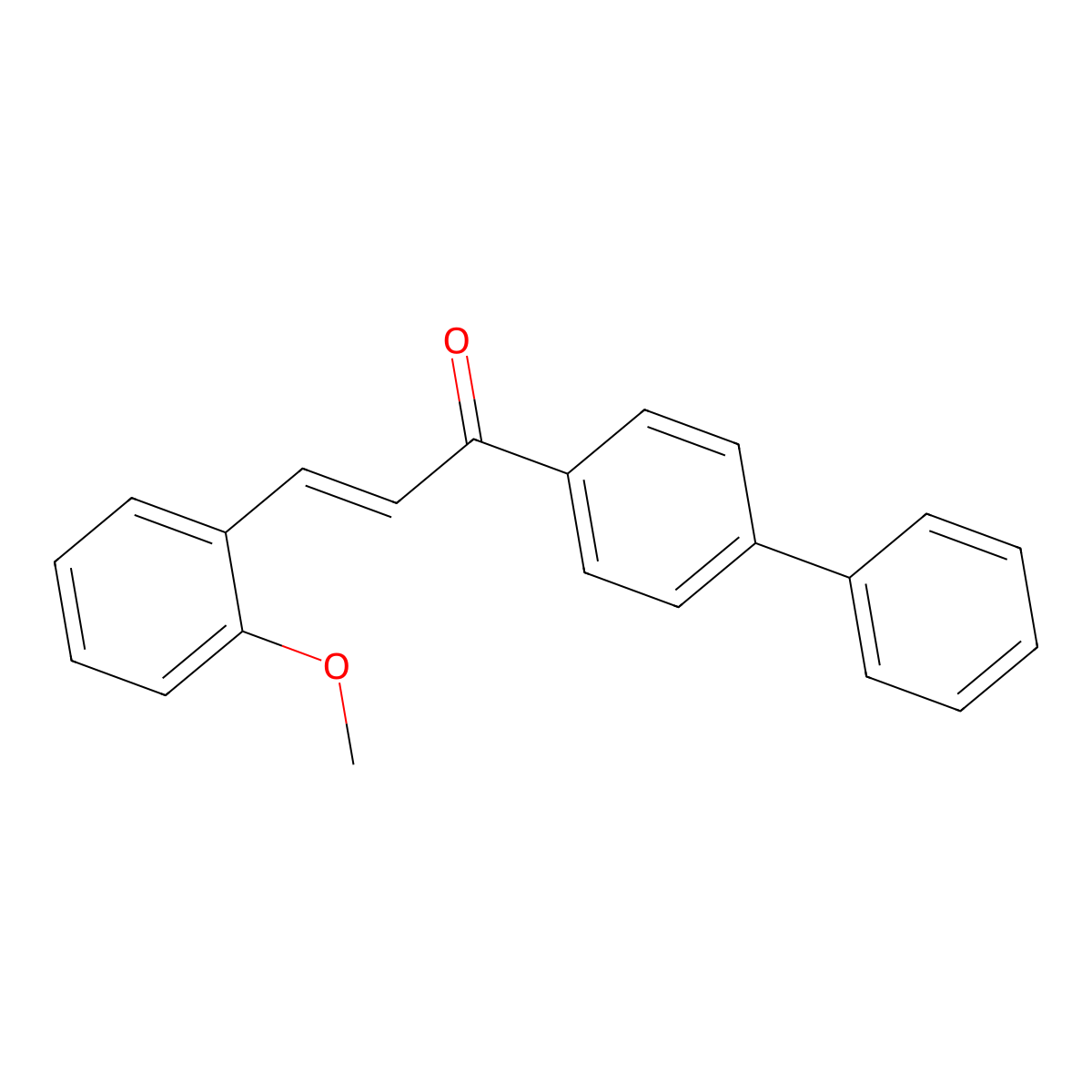 (2E)-3-(2-methoxyphenyl)-1-(4-phenylphenyl)prop-2-en-1-one molecular structure, CAS 1539275-18-7