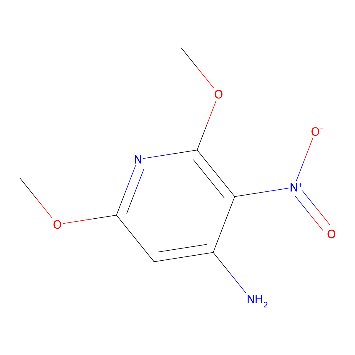 2,6-Dimethoxy-3-nitropyridin-4-amine molecular structure, CAS 1539289-40-1
