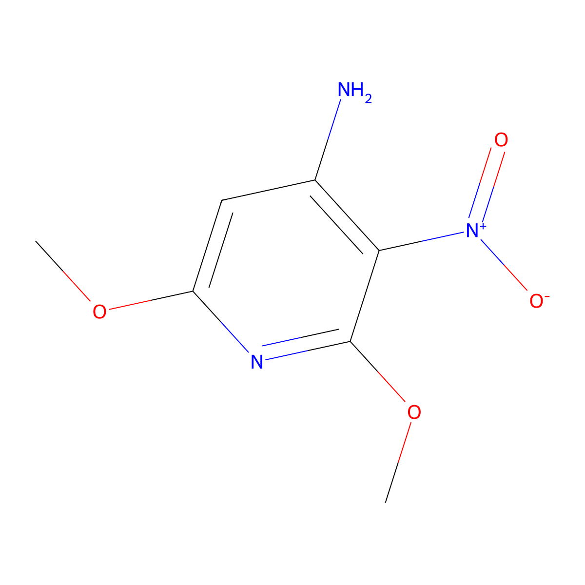 2,6-Dimethoxy-3-nitropyridin-4-amine molecular structure, CAS 1539289-40-1