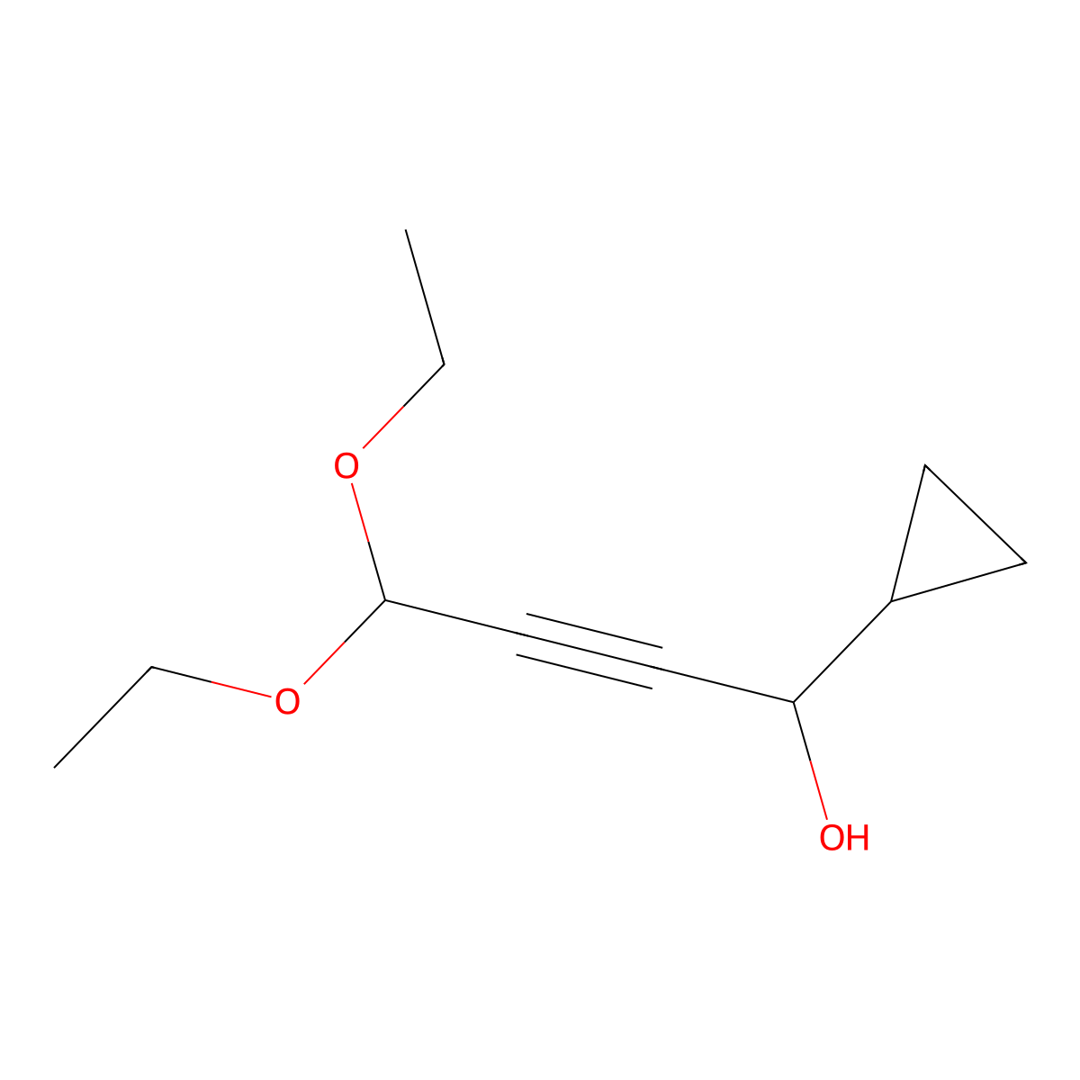 alpha-(3,3-Diethoxy-1-propyn-1-yl)cyclopropanemethanol molecular structure, CAS 1539295-62-9