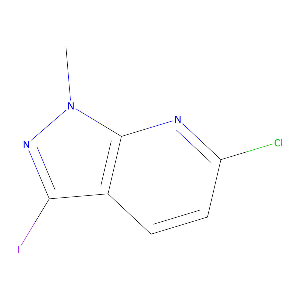 6-chloro-3-iodo-1-methyl-1H-pyrazolo[3,4-b]pyridine molecular structure, CAS 1539296-59-7