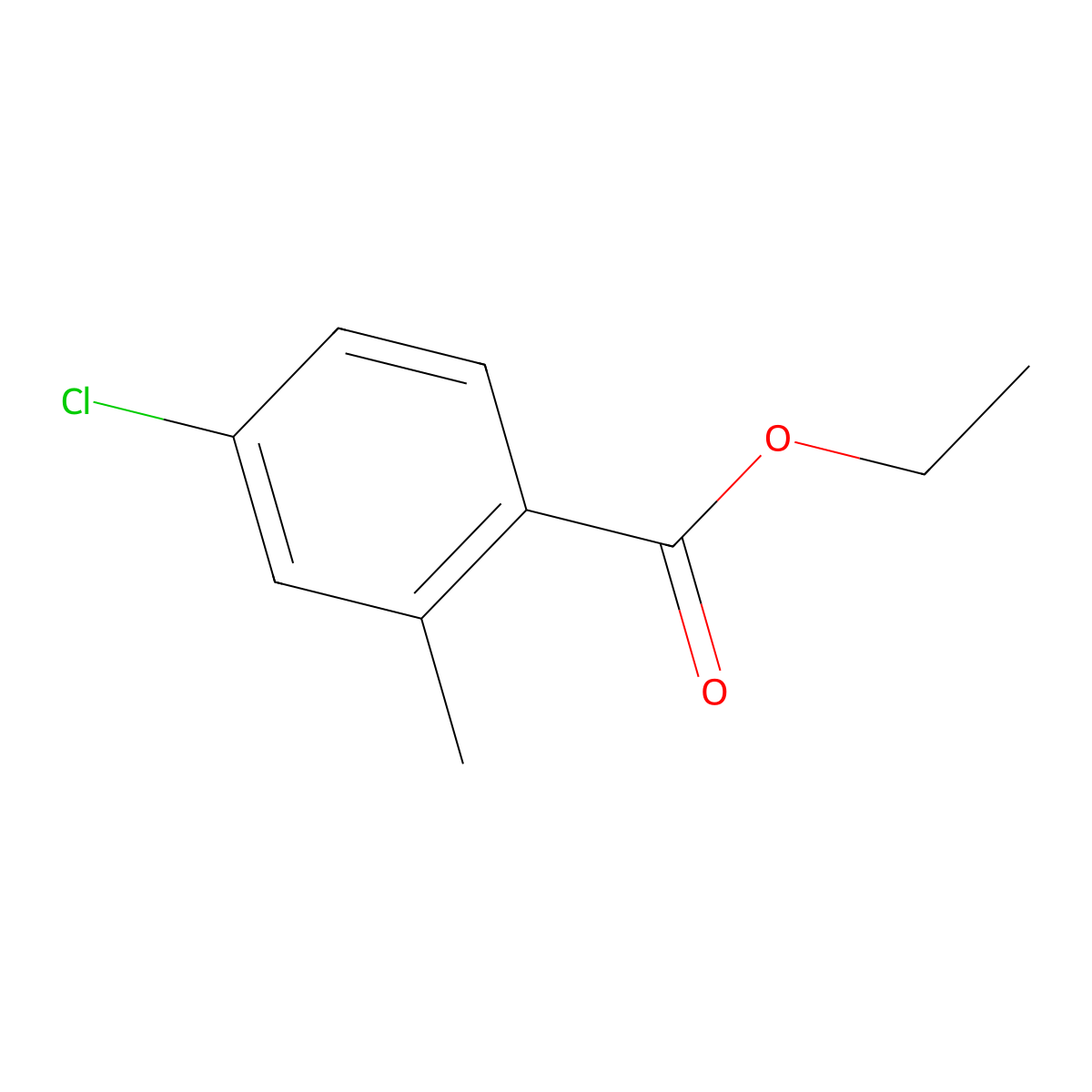 Benzoic acid, 4-chloro-2-methyl-, ethyl ester molecular structure, CAS 15393-58-5