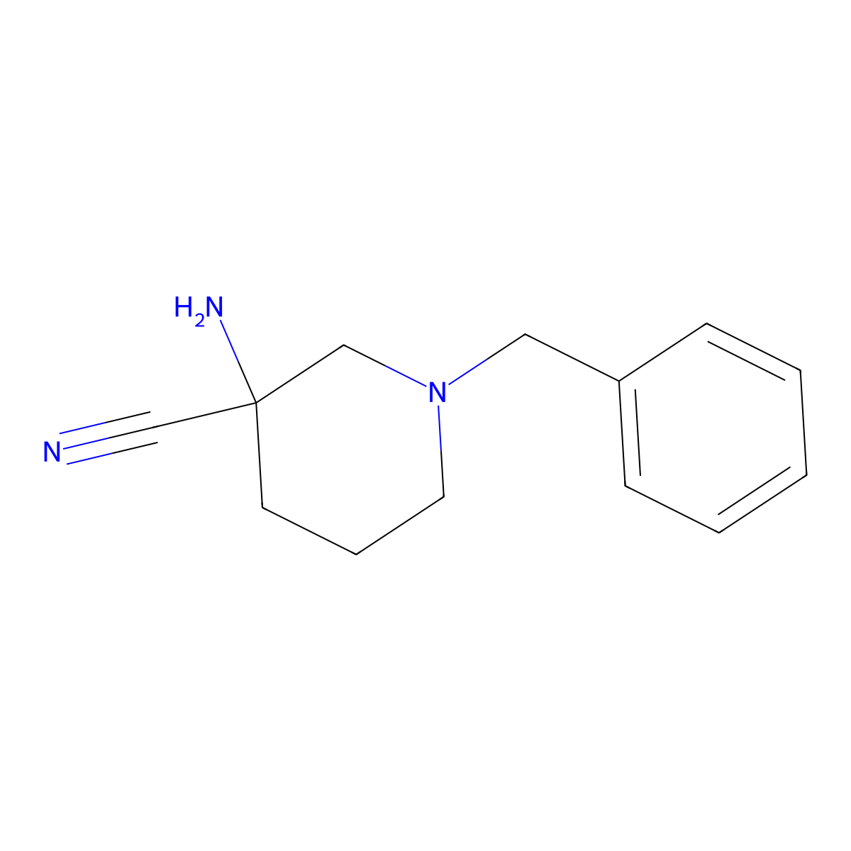 3-Amino-1-benzylpiperidine-3-carbonitrile molecular structure, CAS 153931-24-9