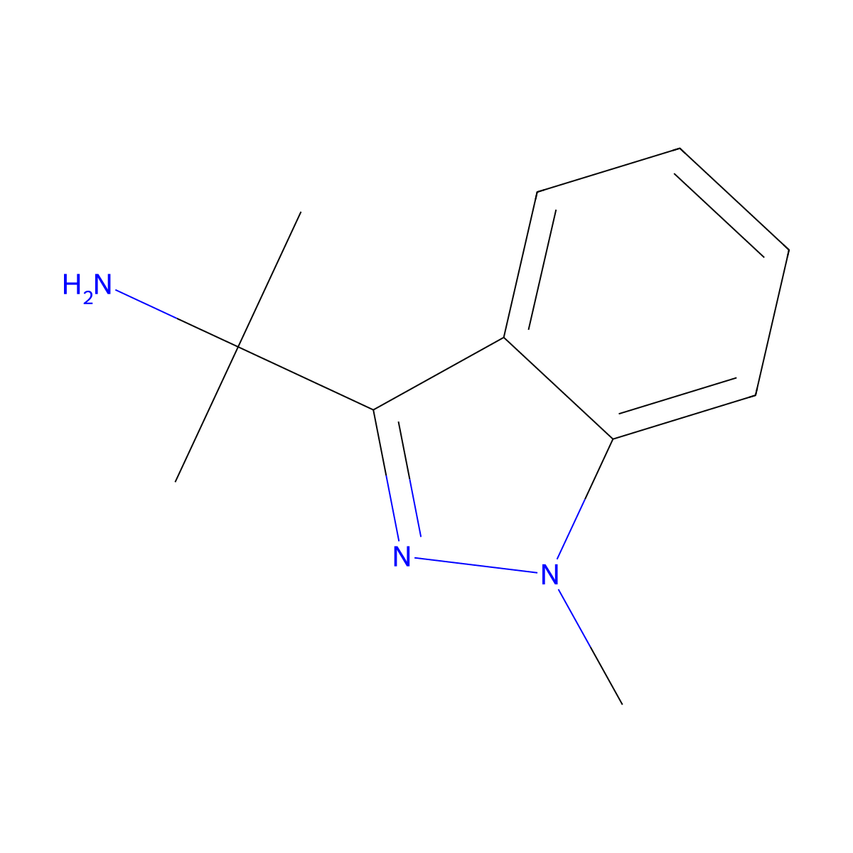 2-(1-methyl-1H-indazol-3-yl)propan-2-amine molecular structure, CAS 1539323-37-9