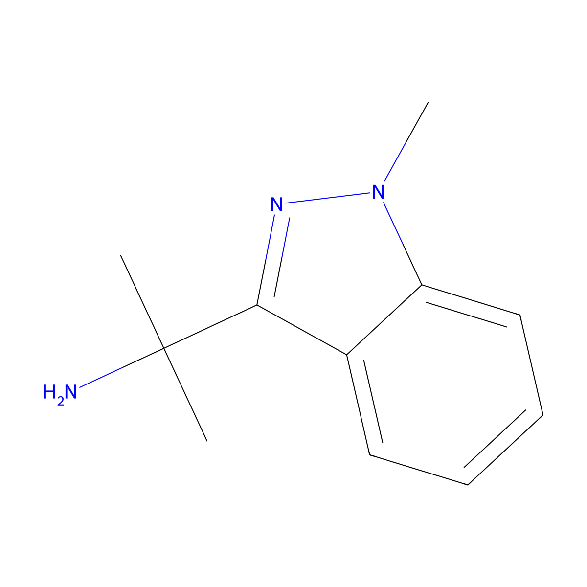 2-(1-methyl-1H-indazol-3-yl)propan-2-amine molecular structure, CAS 1539323-37-9