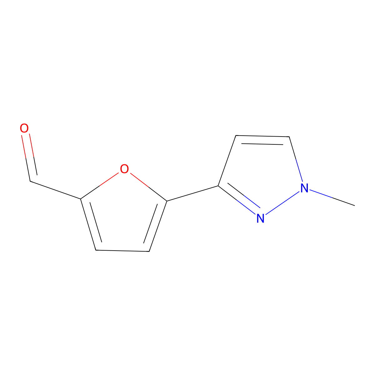 5-(1-methyl-1H-pyrazol-3-yl)furan-2-carbaldehyde molecular structure, CAS 1539397-52-8