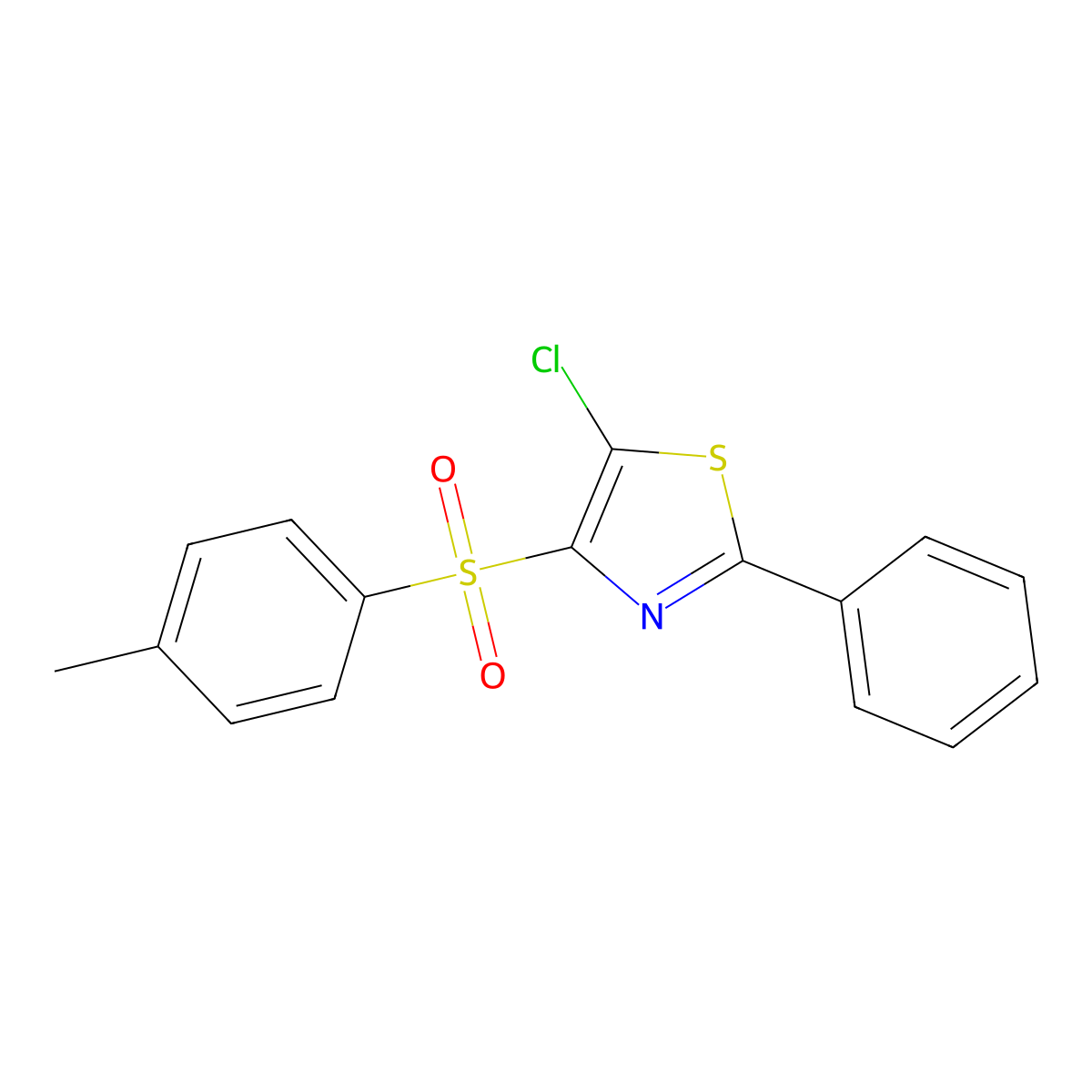 5-Chloro-2-phenyl-4-tosylthiazole molecular structure, CAS 153941-58-3