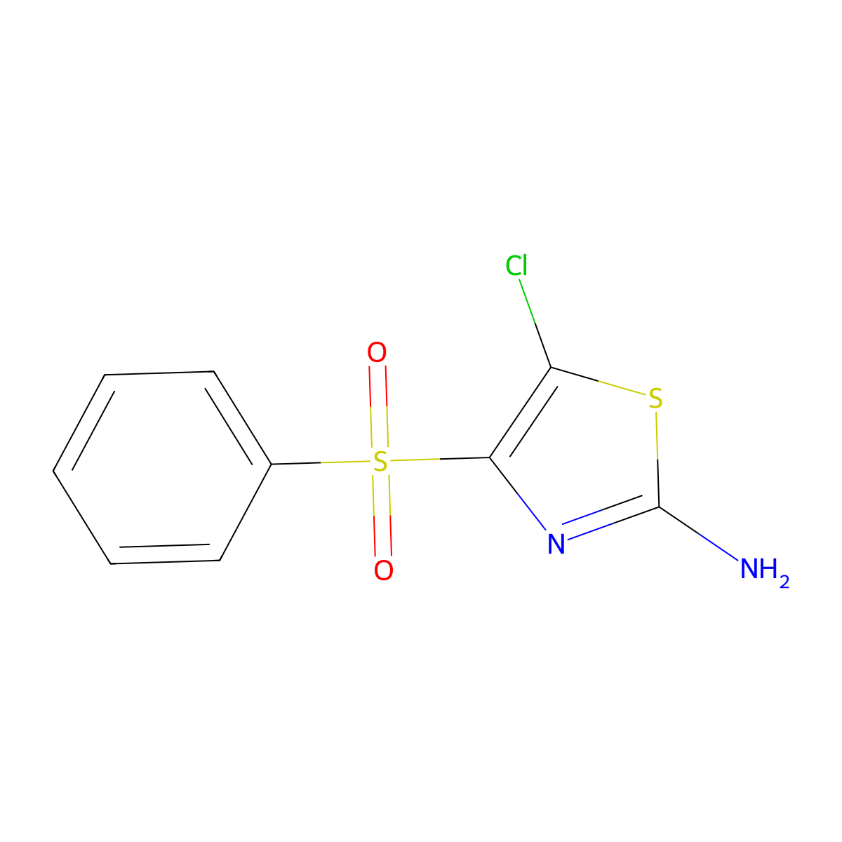 5-Chloro-4-(phenylsulfonyl)-1,3-thiazol-2-amine molecular structure, CAS 153941-61-8