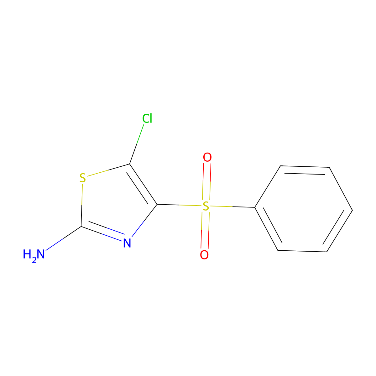 5-Chloro-4-(phenylsulfonyl)-1,3-thiazol-2-amine molecular structure, CAS 153941-61-8