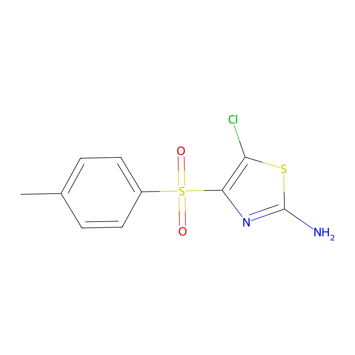 2-Thiazolamine, 5-chloro-4-[(4-methylphenyl)sulfonyl]- molecular structure, CAS 153941-62-9