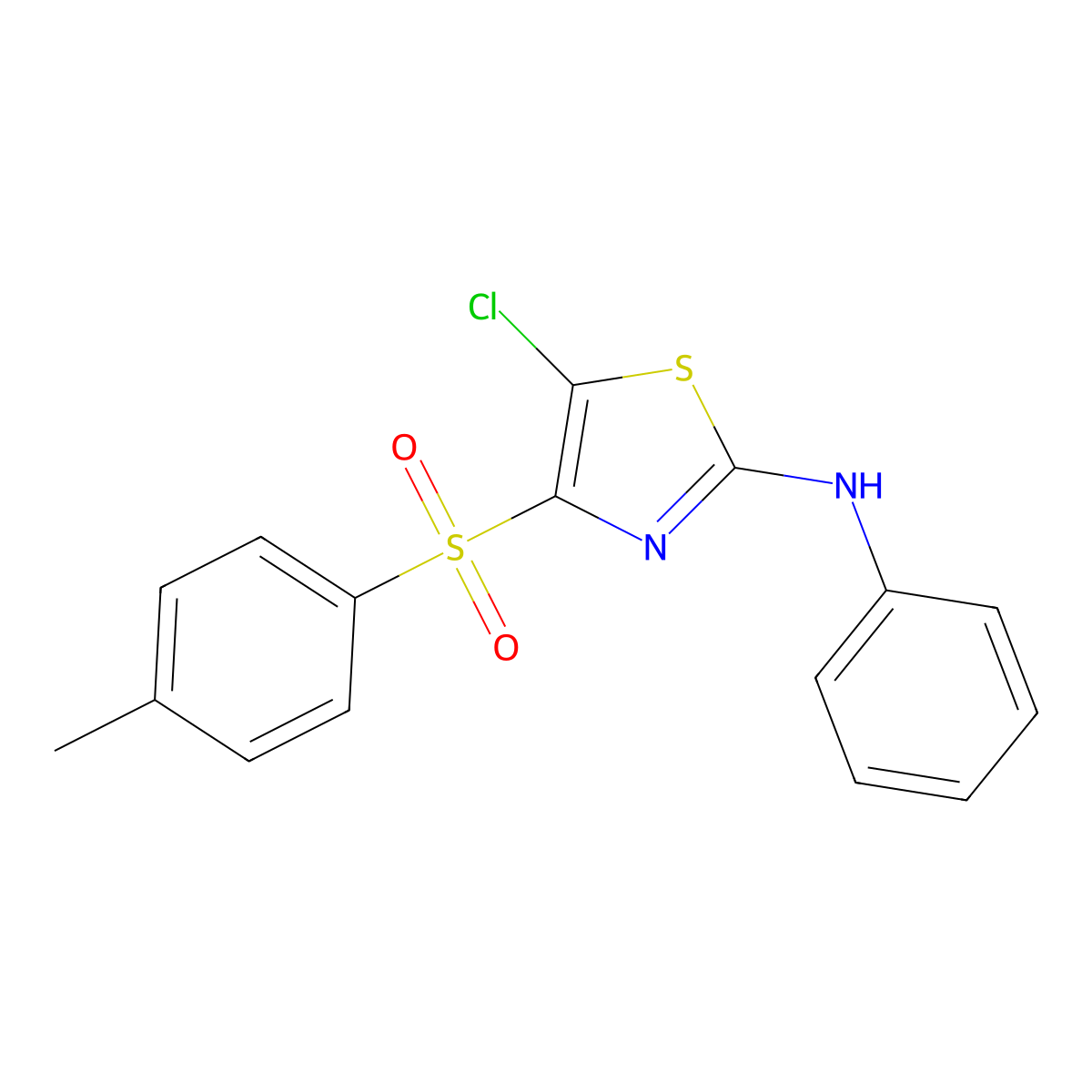 5-chloro-4-(4-methylphenyl)sulfonyl-N-phenyl-2-thiazolamine molecular structure, CAS 153941-64-1