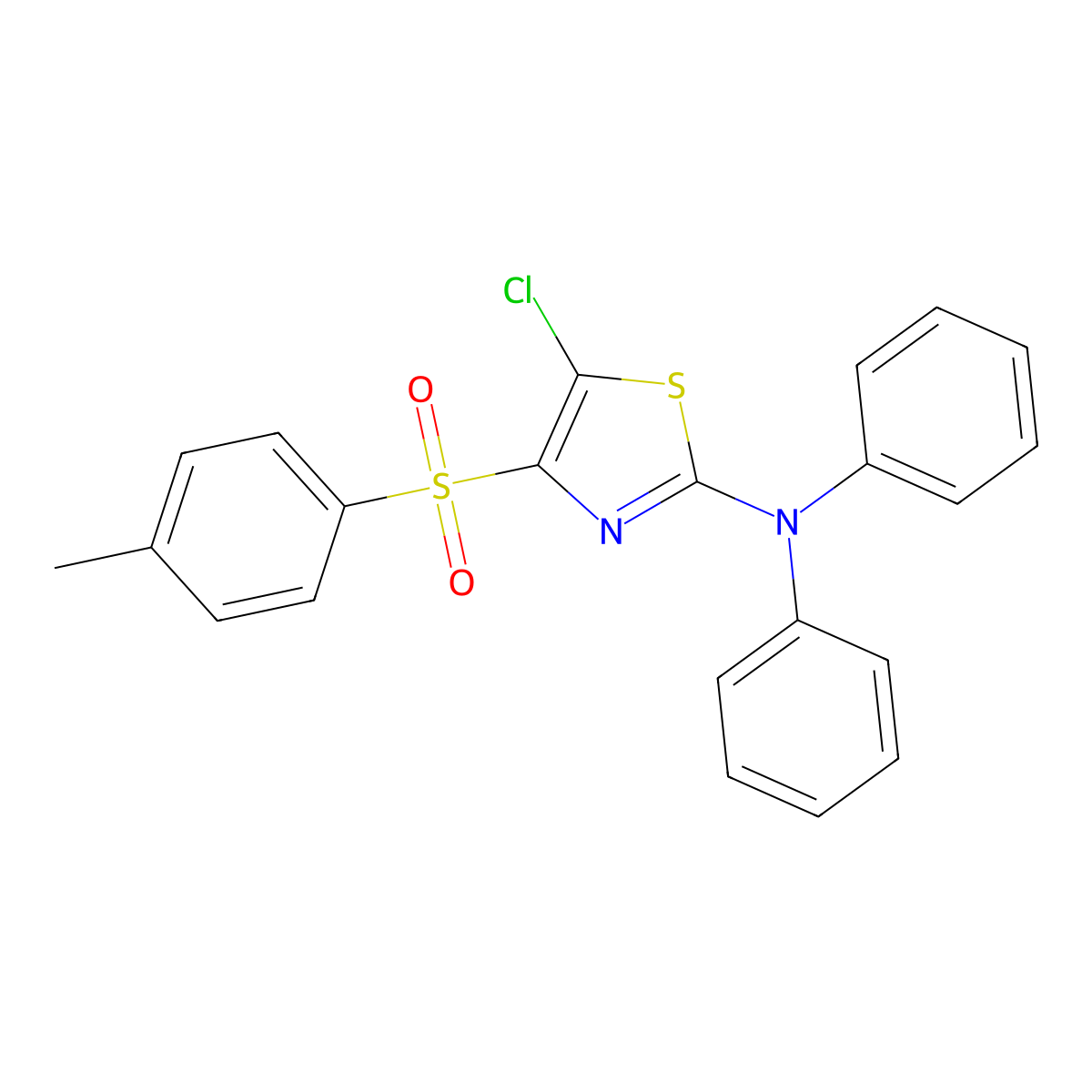 5-chloro-N,N-diphenyl-4-tosylthiazol-2-amine molecular structure, CAS 153941-68-5