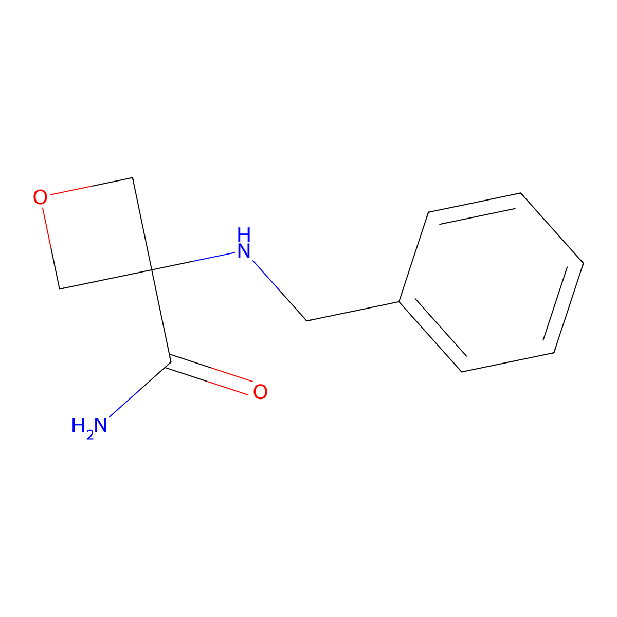 3-(Benzylamino)oxetane-3-carboxamide molecular structure, CAS 1539420-57-9