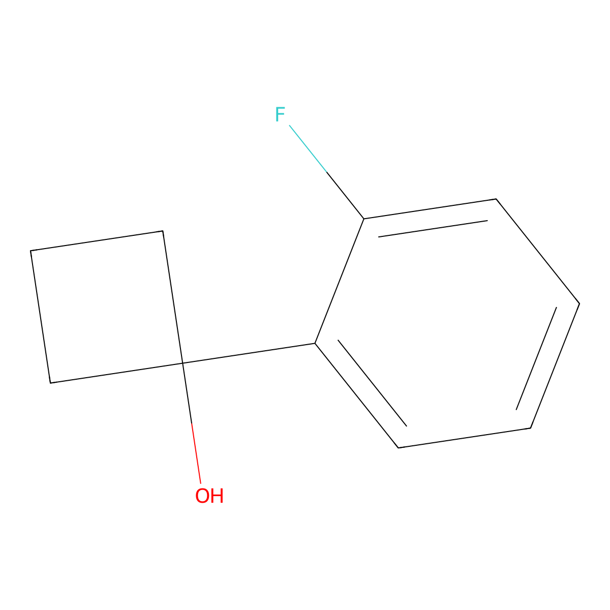 1-(2-Fluorophenyl)cyclobutan-1-ol molecular structure, CAS 1539420-76-2
