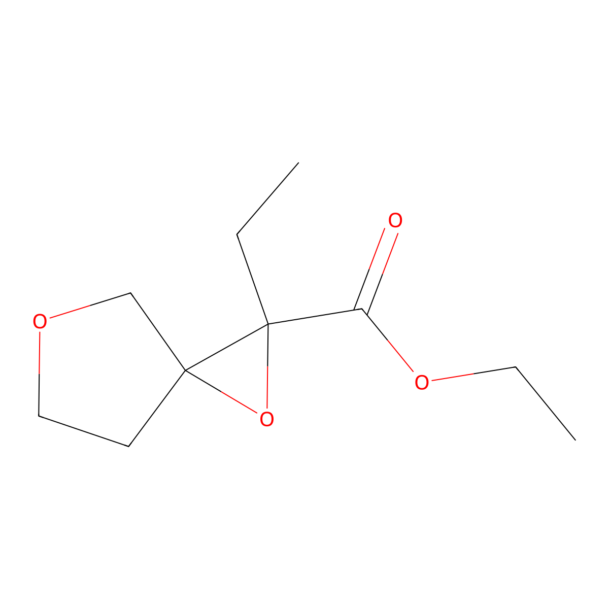 Ethyl 2-ethyl-1,5-dioxaspiro[2.4]heptane-2-carboxylate molecular structure, CAS 1539422-73-5