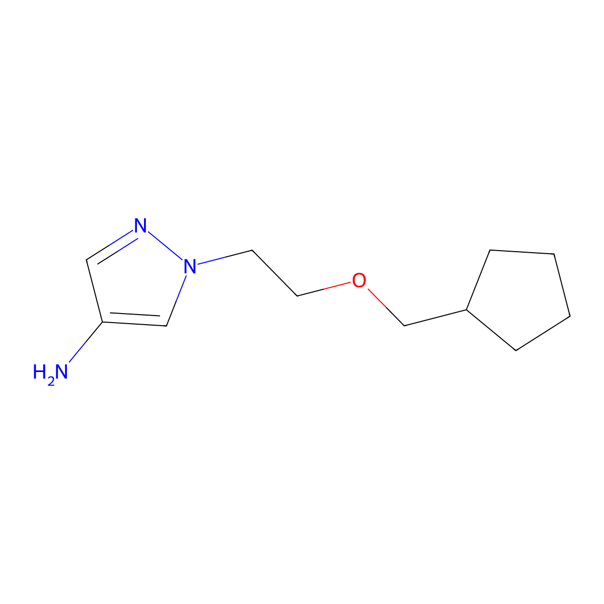 1-(2-(Cyclopentylmethoxy)ethyl)-1h-pyrazol-4-amine molecular structure, CAS 1539453-44-5
