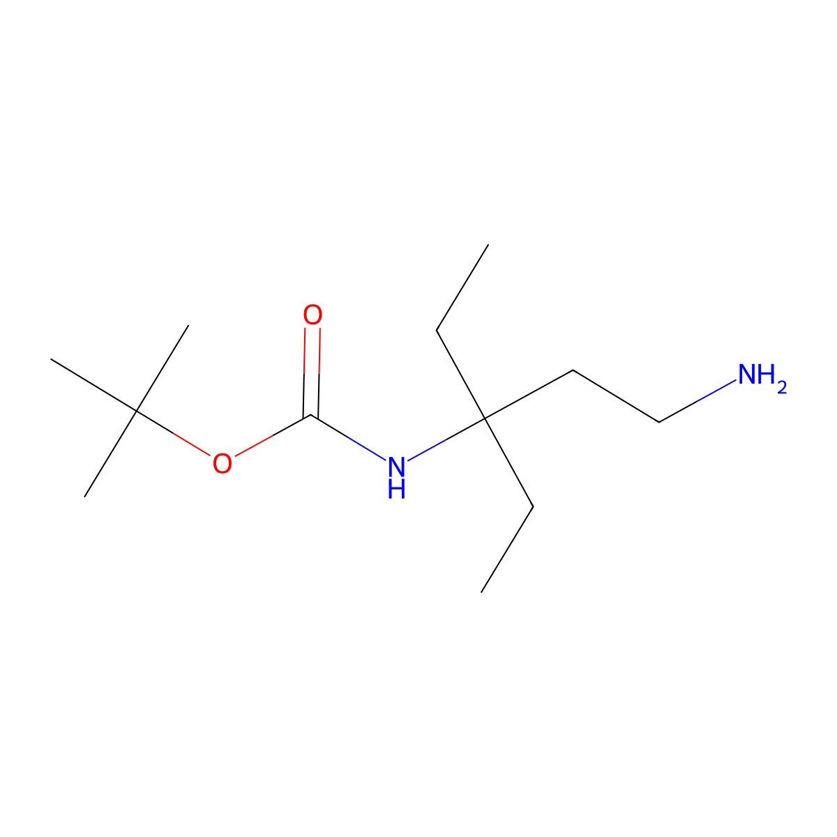 tert-butyl N-(1-amino-3-ethylpentan-3-yl)carbamate molecular structure, CAS 1539454-38-0