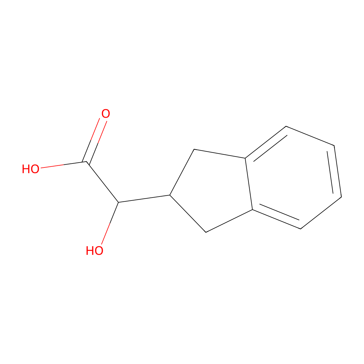 2-(2,3-dihydro-1H-inden-2-yl)-2-hydroxyacetic acid molecular structure, CAS 1539465-85-4