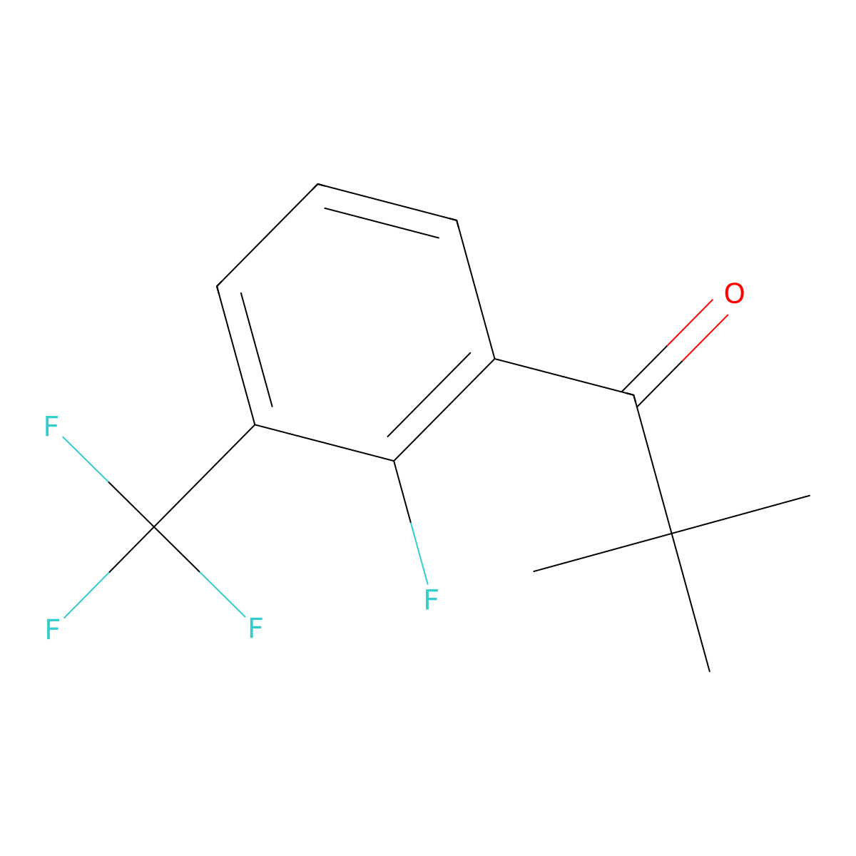 1-(2-Fluoro-3-(trifluoromethyl)phenyl)-2,2-dimethylpropan-1-one molecular structure, CAS 1539467-28-1