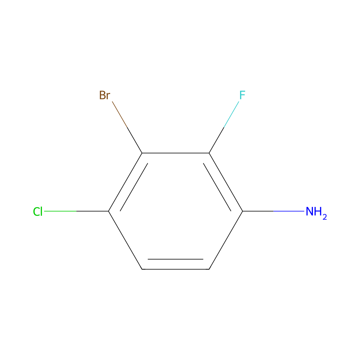 3-Bromo-4-chloro-2-fluoroaniline molecular structure, CAS 1539469-93-6