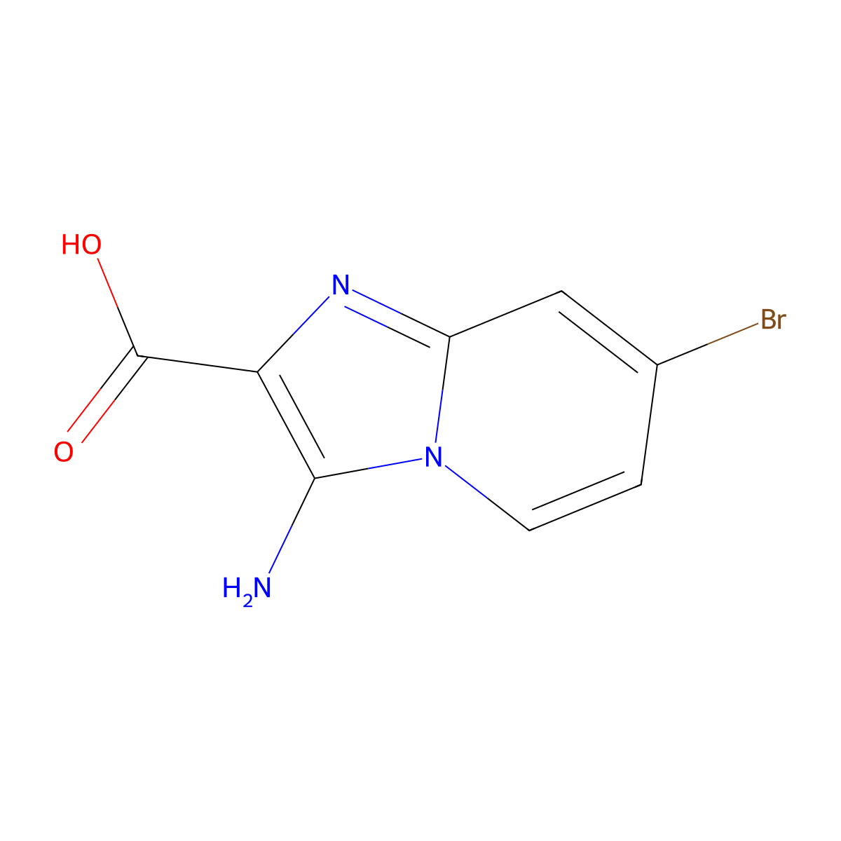 3-Amino-7-bromoimidazo[1,2-a]pyridine-2-carboxylic acid molecular structure, CAS 1539470-14-8