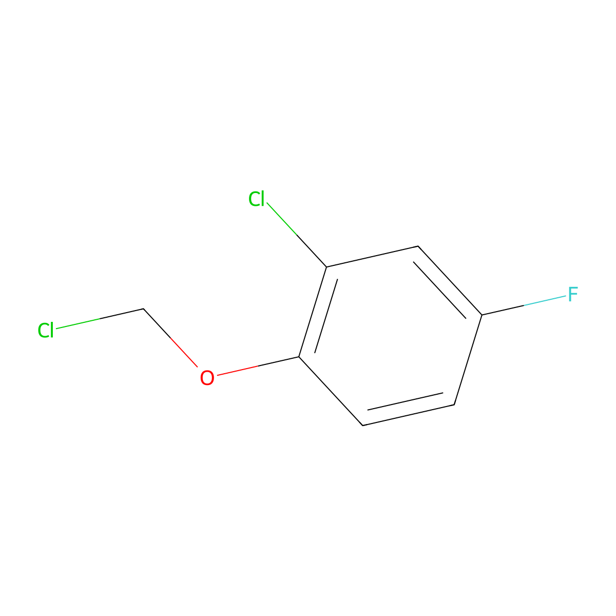 2-Chloro-1-(chloromethoxy)-4-fluorobenzene molecular structure, CAS 1539475-69-8