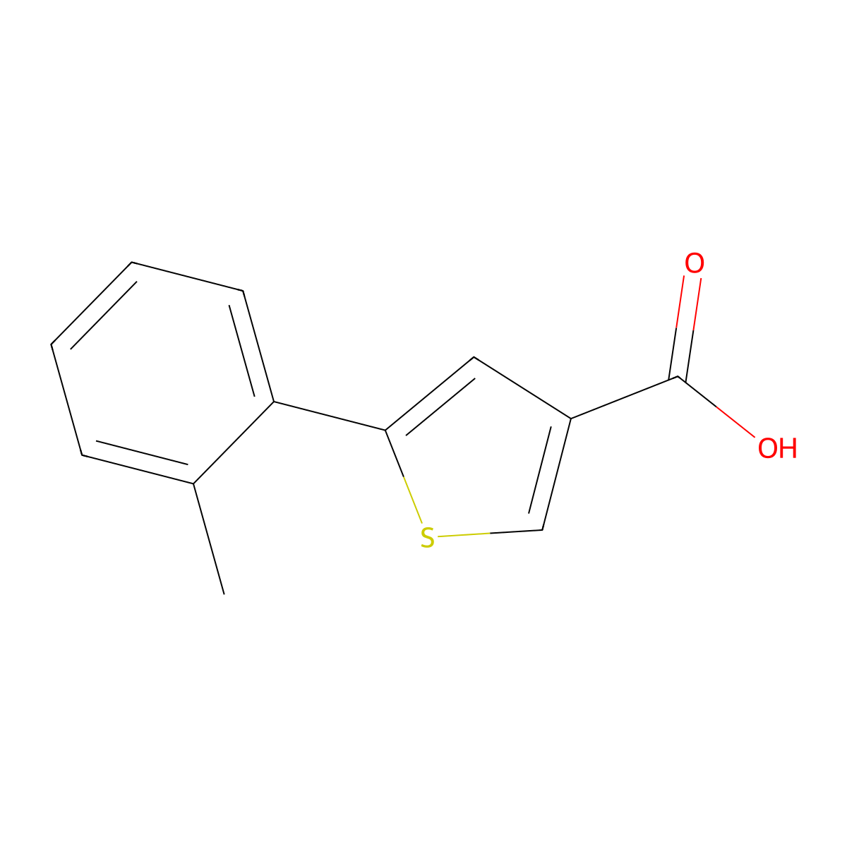 5-(o-Tolyl)thiophene-3-carboxylic acid molecular structure, CAS 1539478-01-7