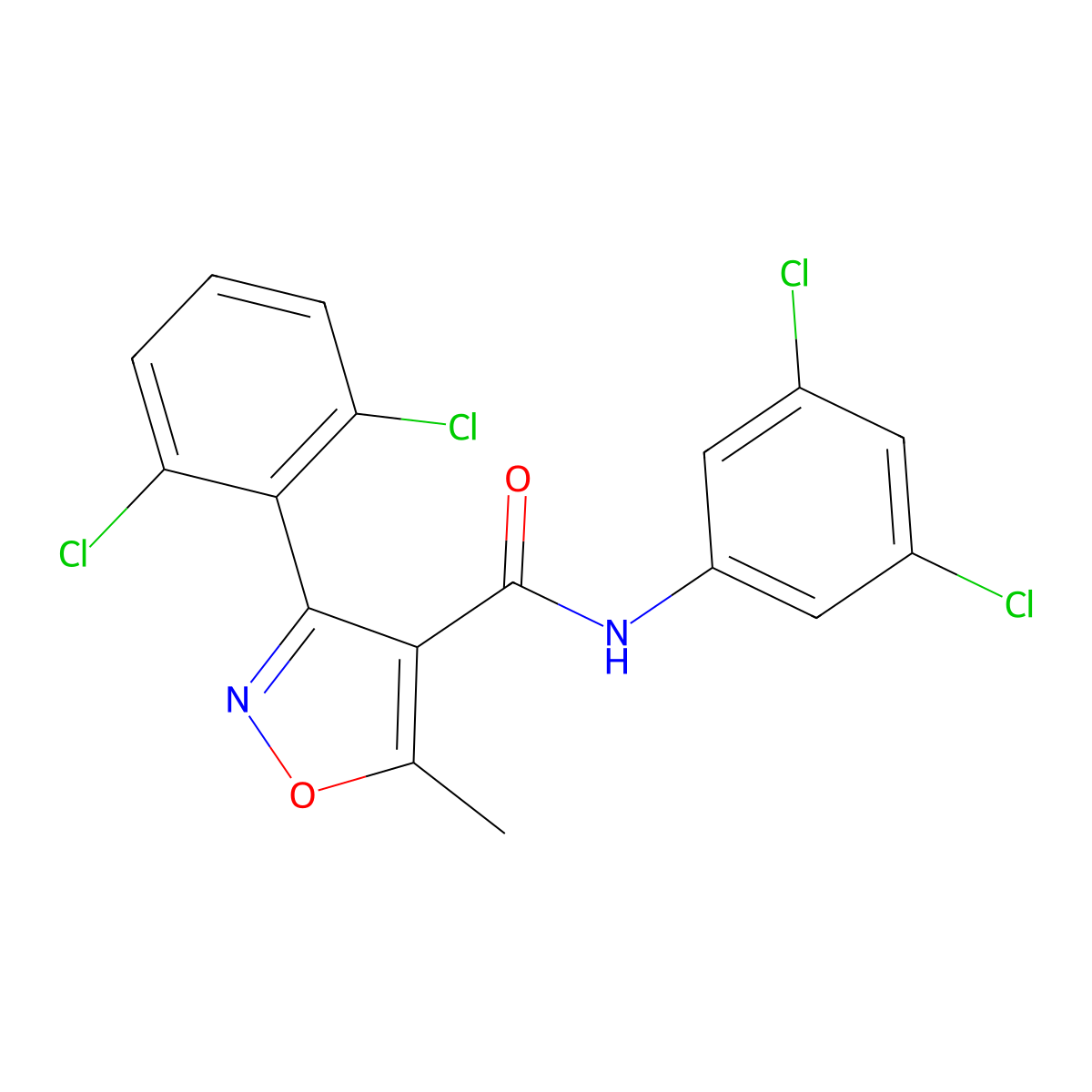 3-(2,6-dichlorophenyl)-N-(3,5-dichlorophenyl)-5-methyl-1,2-oxazole-4-carboxamide molecular structure, CAS 153948-37-9