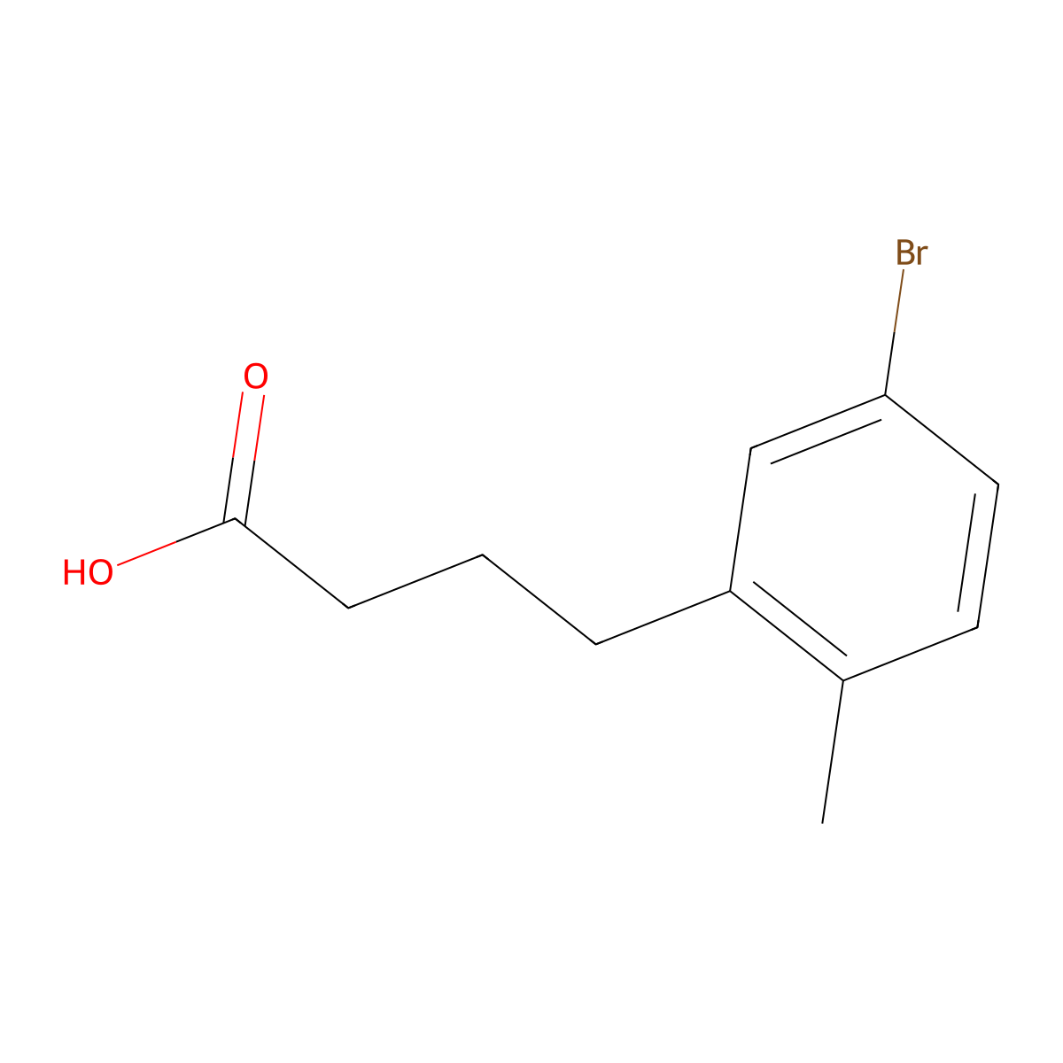 4-(5-Bromo-2-methylphenyl)butanoic acid molecular structure, CAS 1539481-01-0