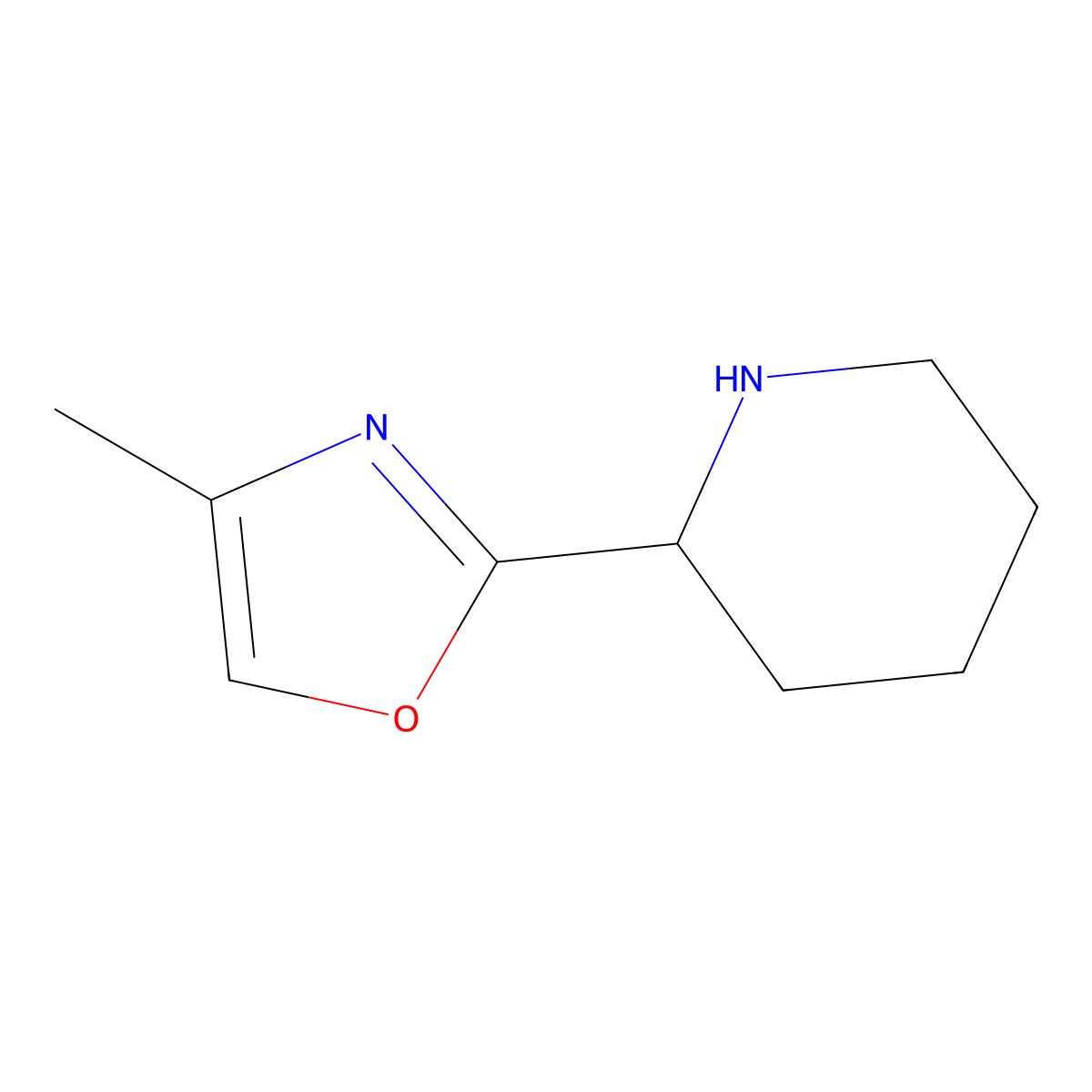 4-Methyl-2-(piperidin-2-yl)oxazole molecular structure, CAS 1539492-85-7