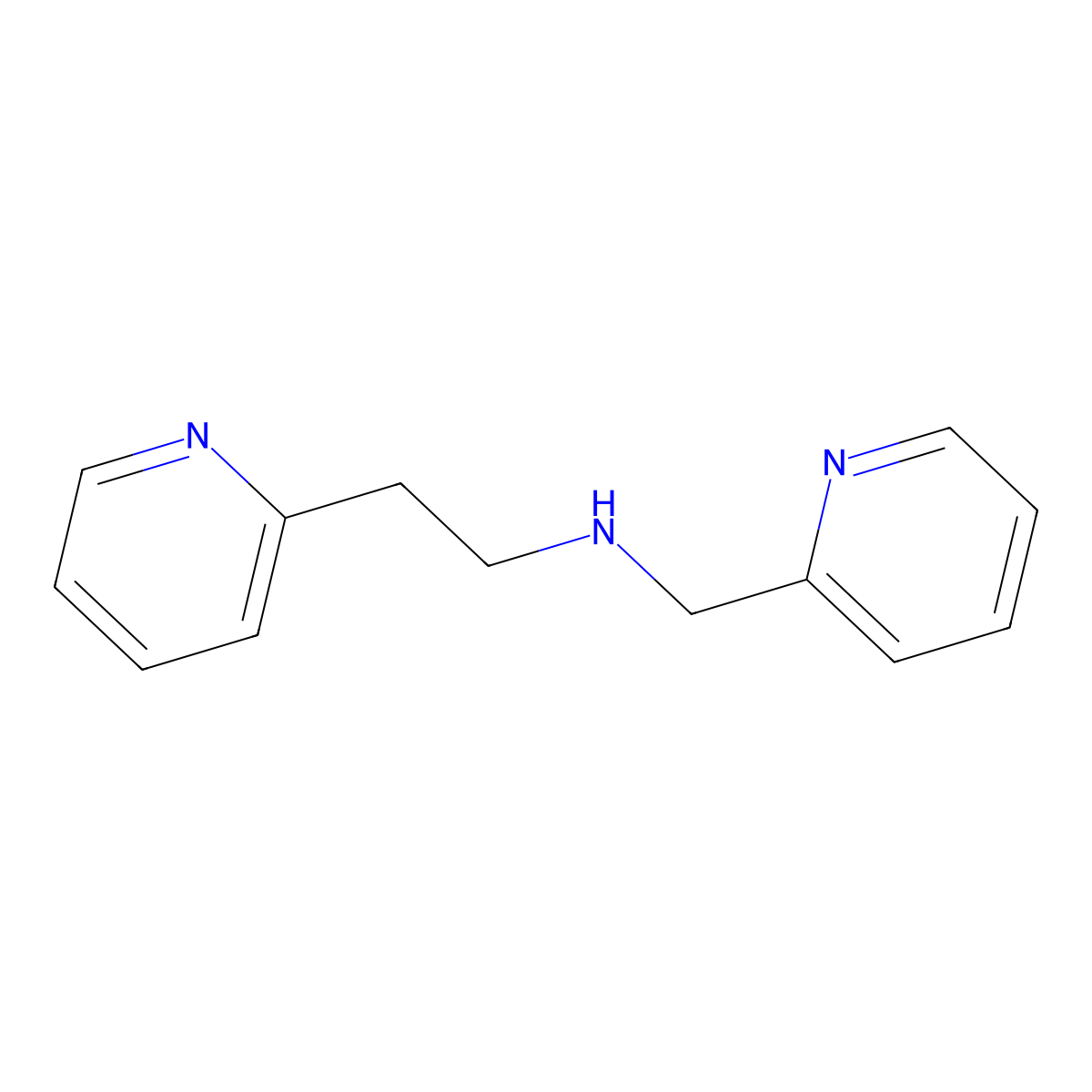 2-(Pyridin-2-yl)-N-(pyridin-2-ylmethyl)ethanamine molecular structure, CAS 15395-61-6