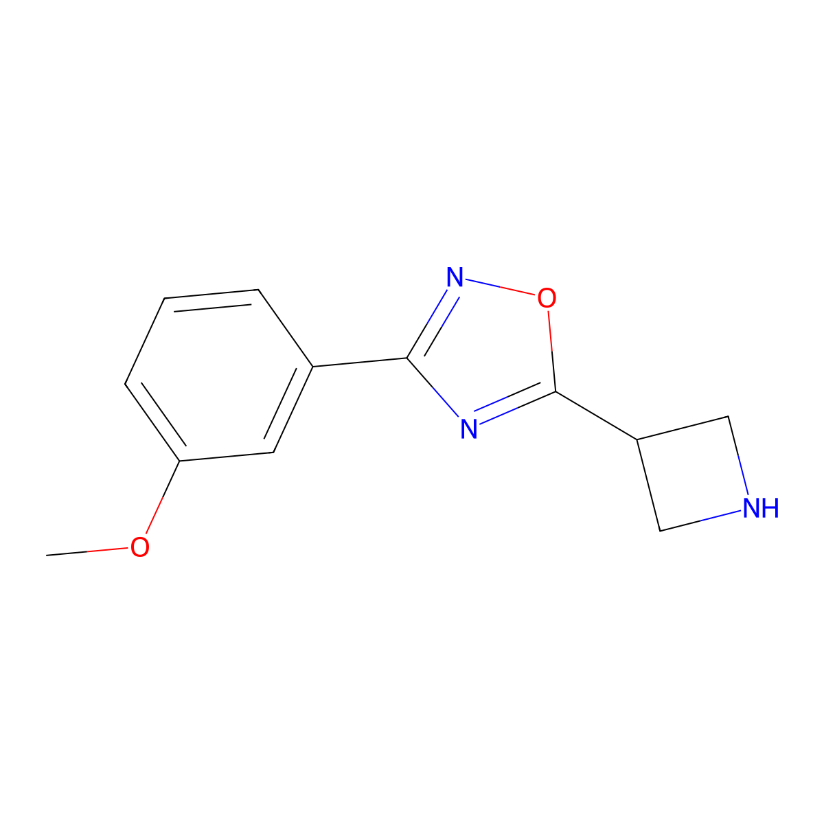 5-(Azetidin-3-yl)-3-(3-methoxyphenyl)-1,2,4-oxadiazole molecular structure, CAS 1539502-98-1