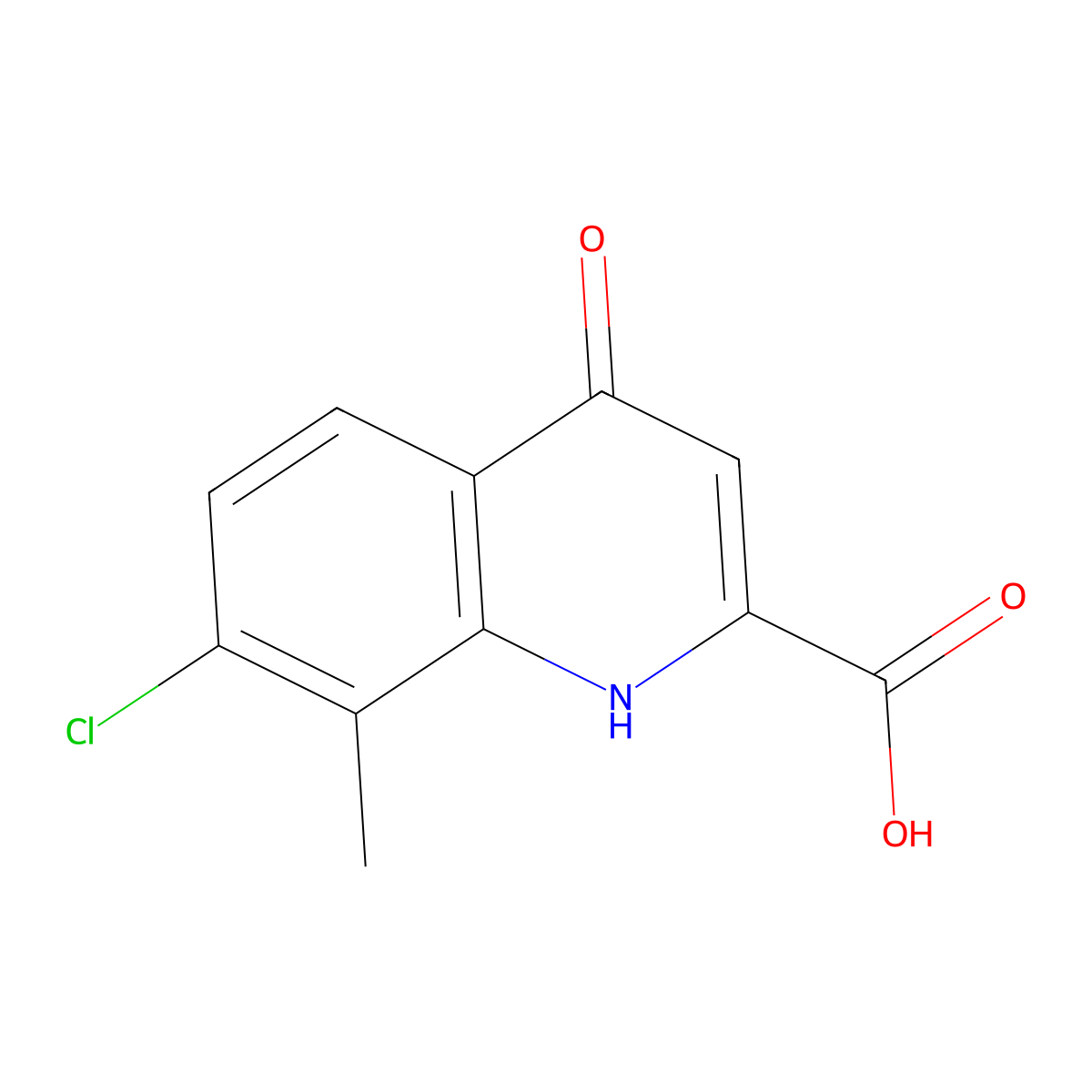 7-Chloro-8-methyl-4-oxo-1,4-dihydroquinoline-2-carboxylic acid molecular structure, CAS 153951-94-1