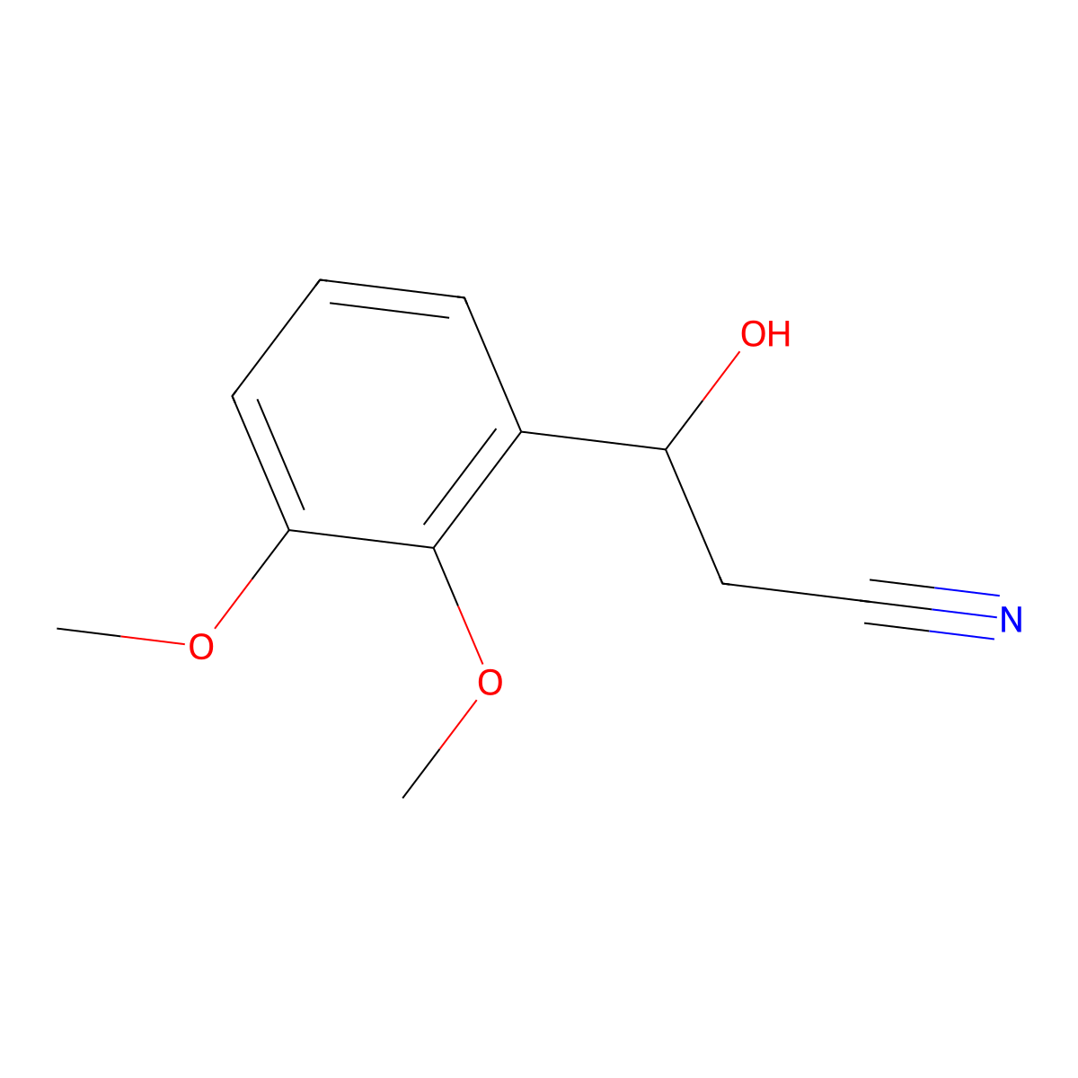 3-(2,3-Dimethoxyphenyl)-3-hydroxypropanenitrile molecular structure, CAS 1539510-96-7