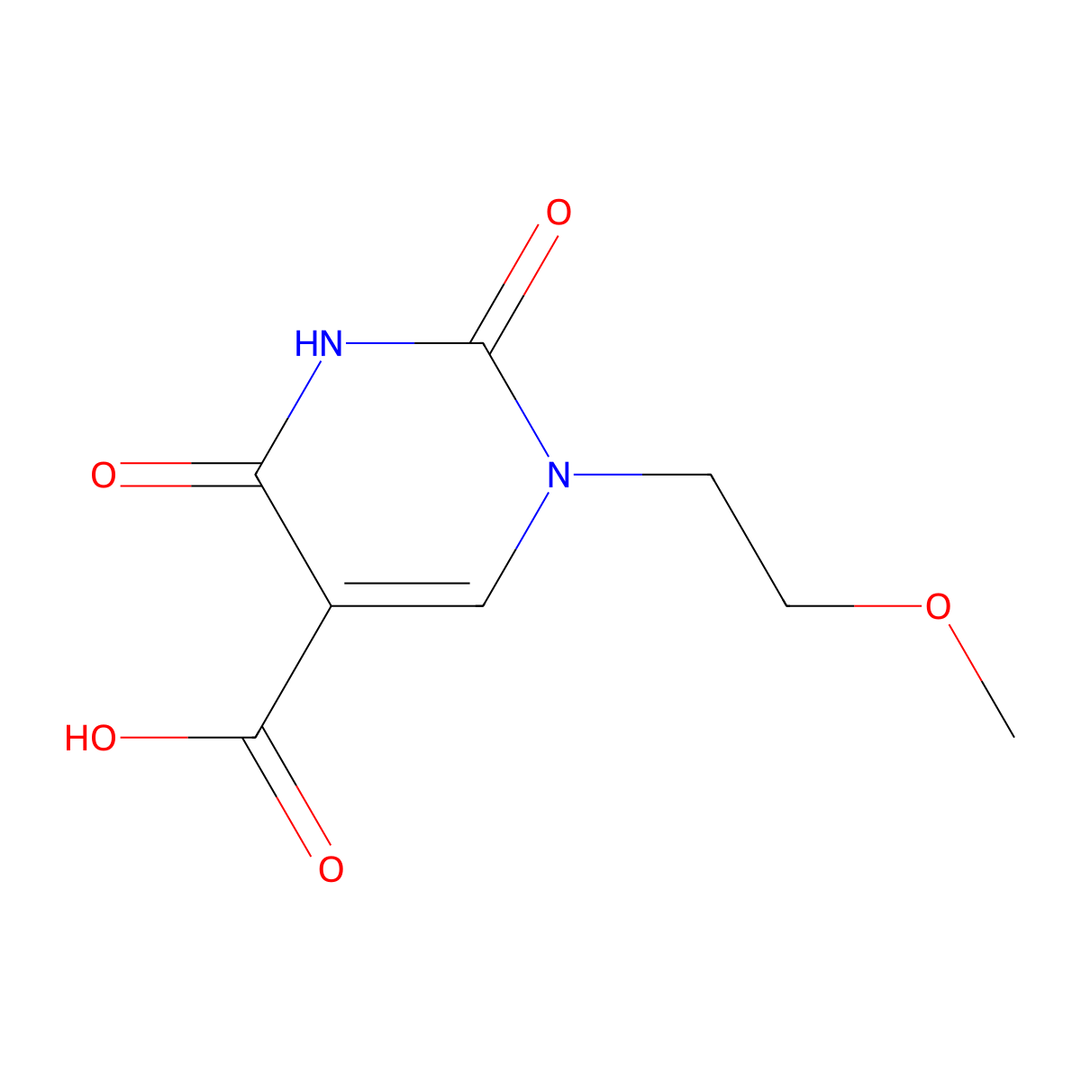 1-(2-Methoxyethyl)-2,4-dioxo-1,2,3,4-tetrahydropyrimidine-5-carboxylic acid molecular structure, CAS 1539513-40-0